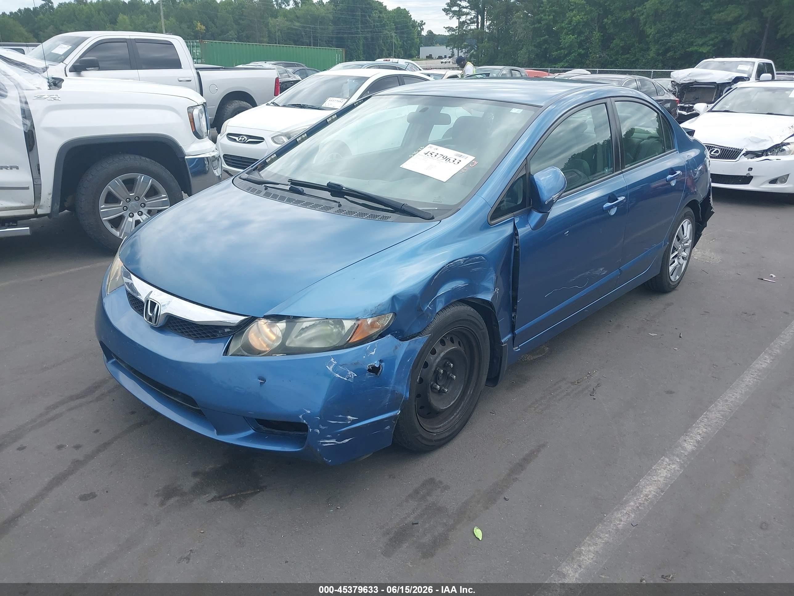 2011 Honda Civic Lx Blue vin: 2HGFA1F5XBH508766
