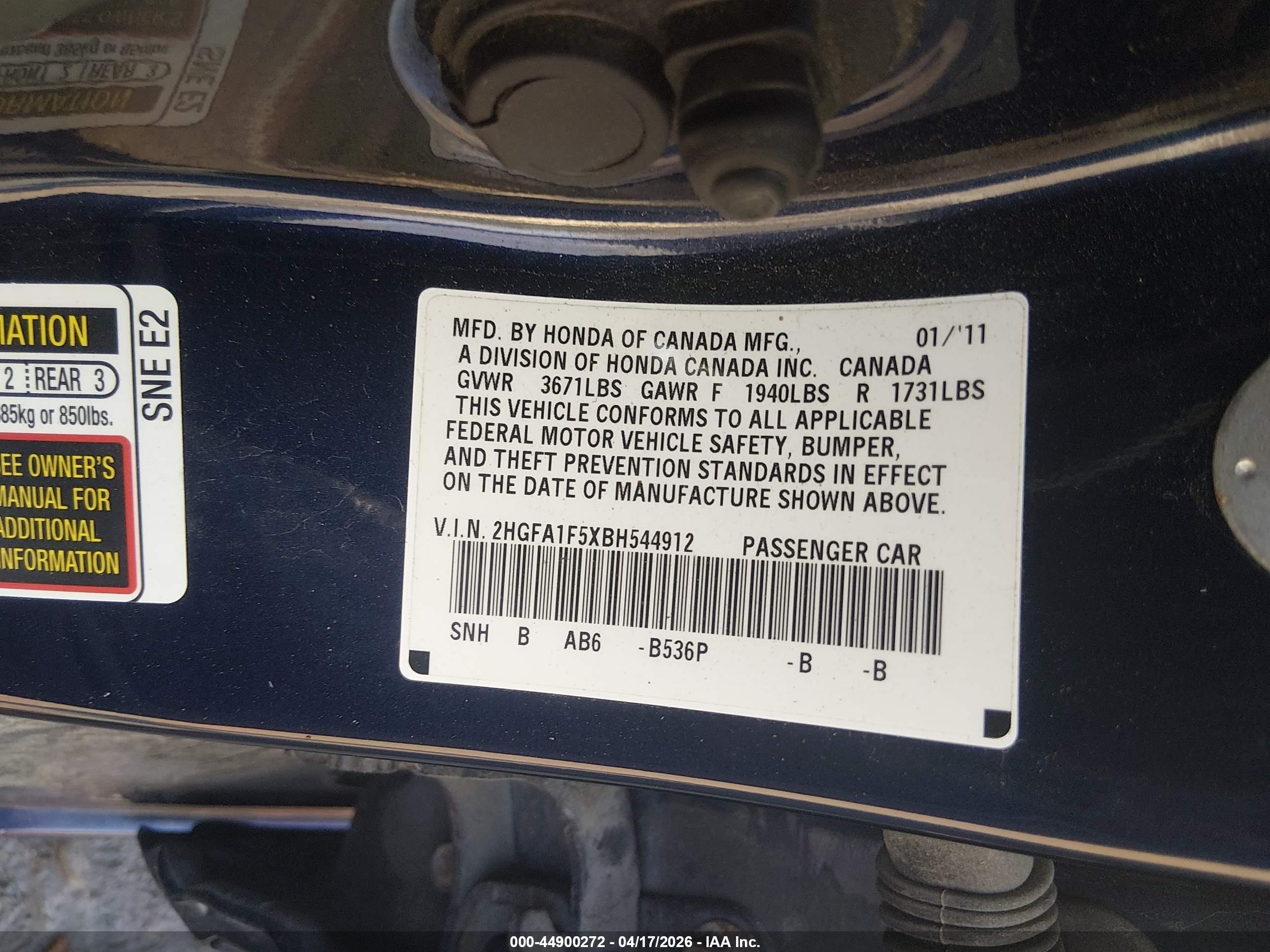 2011 Honda Civic Lx Blue vin: 2HGFA1F5XBH544912