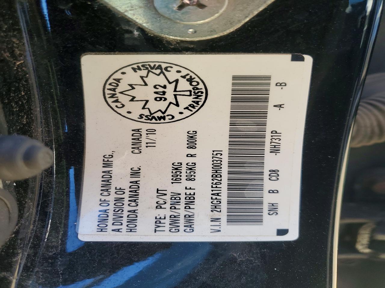 2011 Honda Civic Lx-s Black vin: 2HGFA1F62BH003751