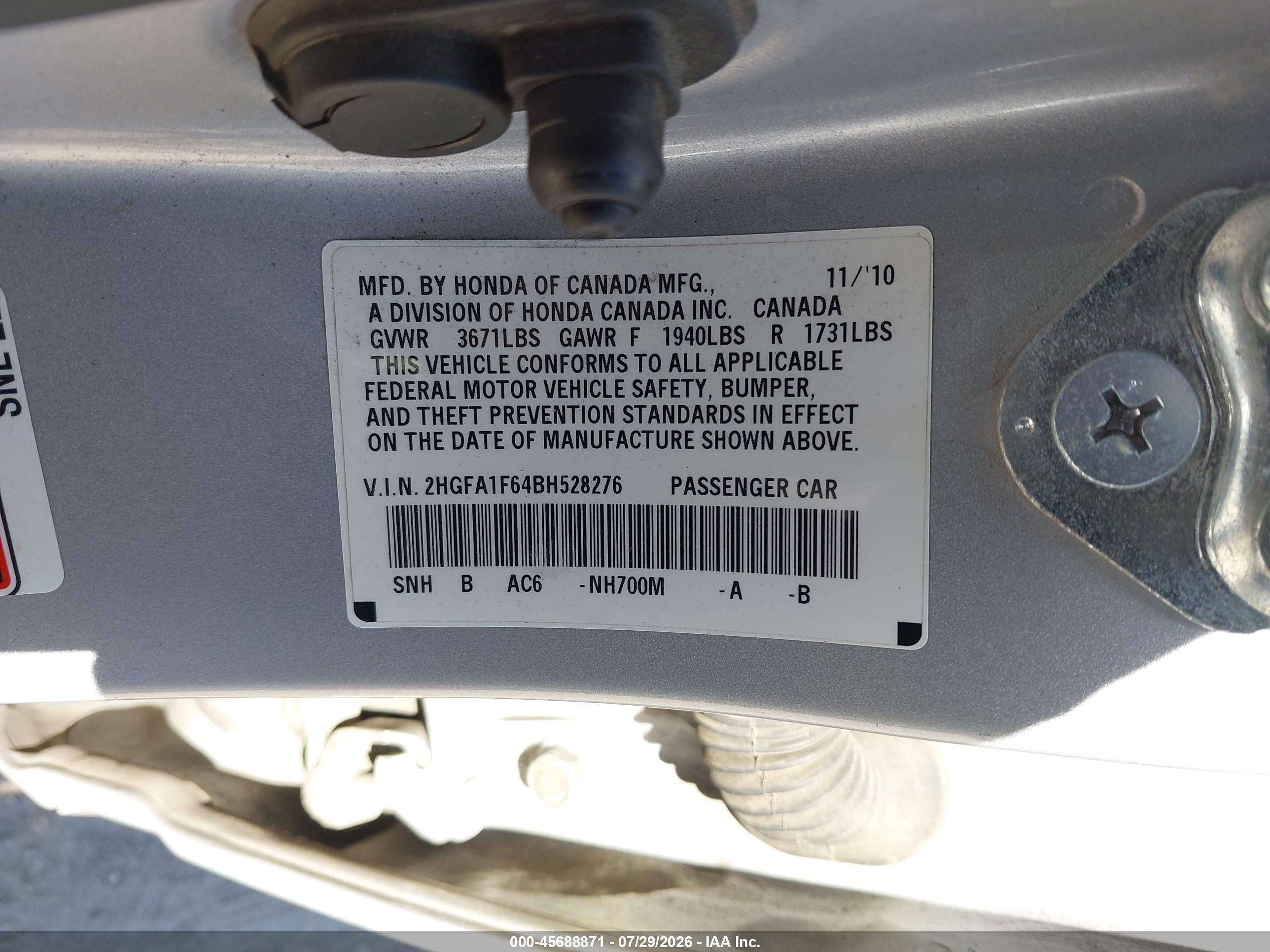 2011 Honda Civic Lx-s Silver vin: 2HGFA1F64BH528276