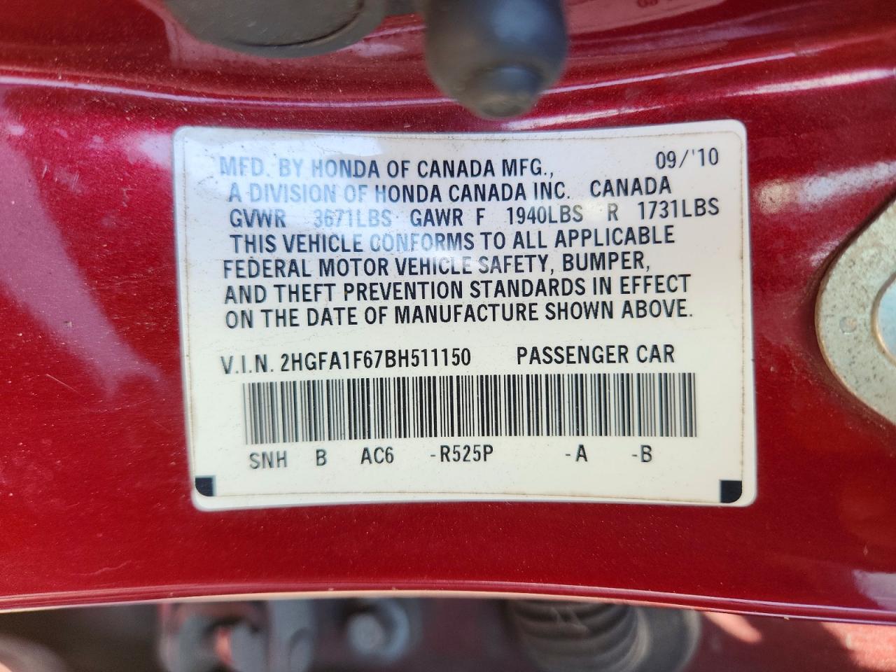 2011 Honda Civic Lx-s Maroon vin: 2HGFA1F67BH511150