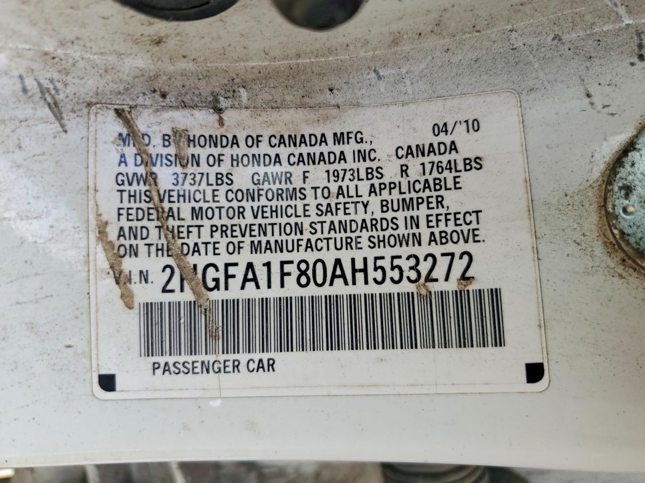 2010 Honda Civic Ex White vin: 2HGFA1F80AH553272