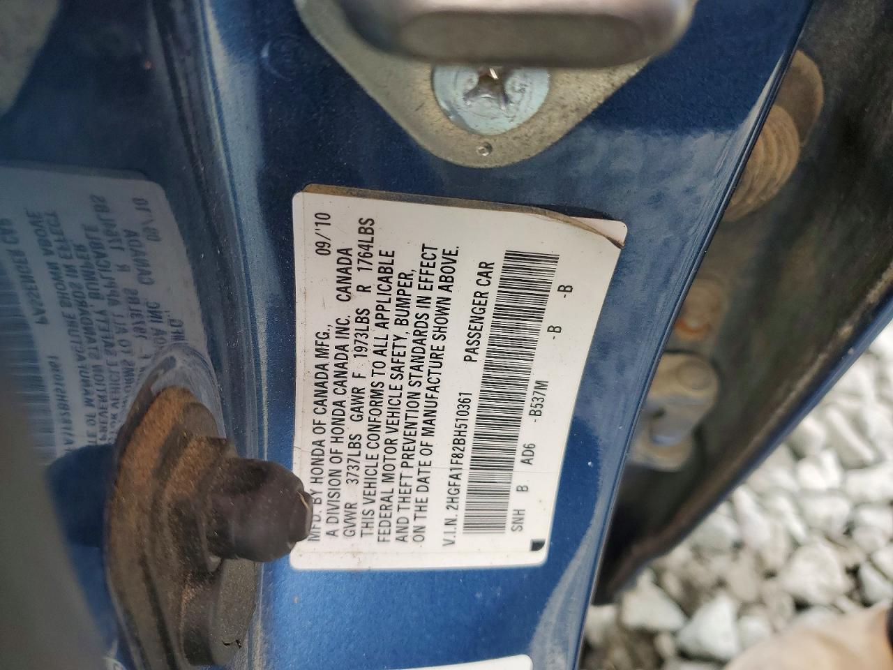 2011 Honda Civic Ex Blue vin: 2HGFA1F82BH510361