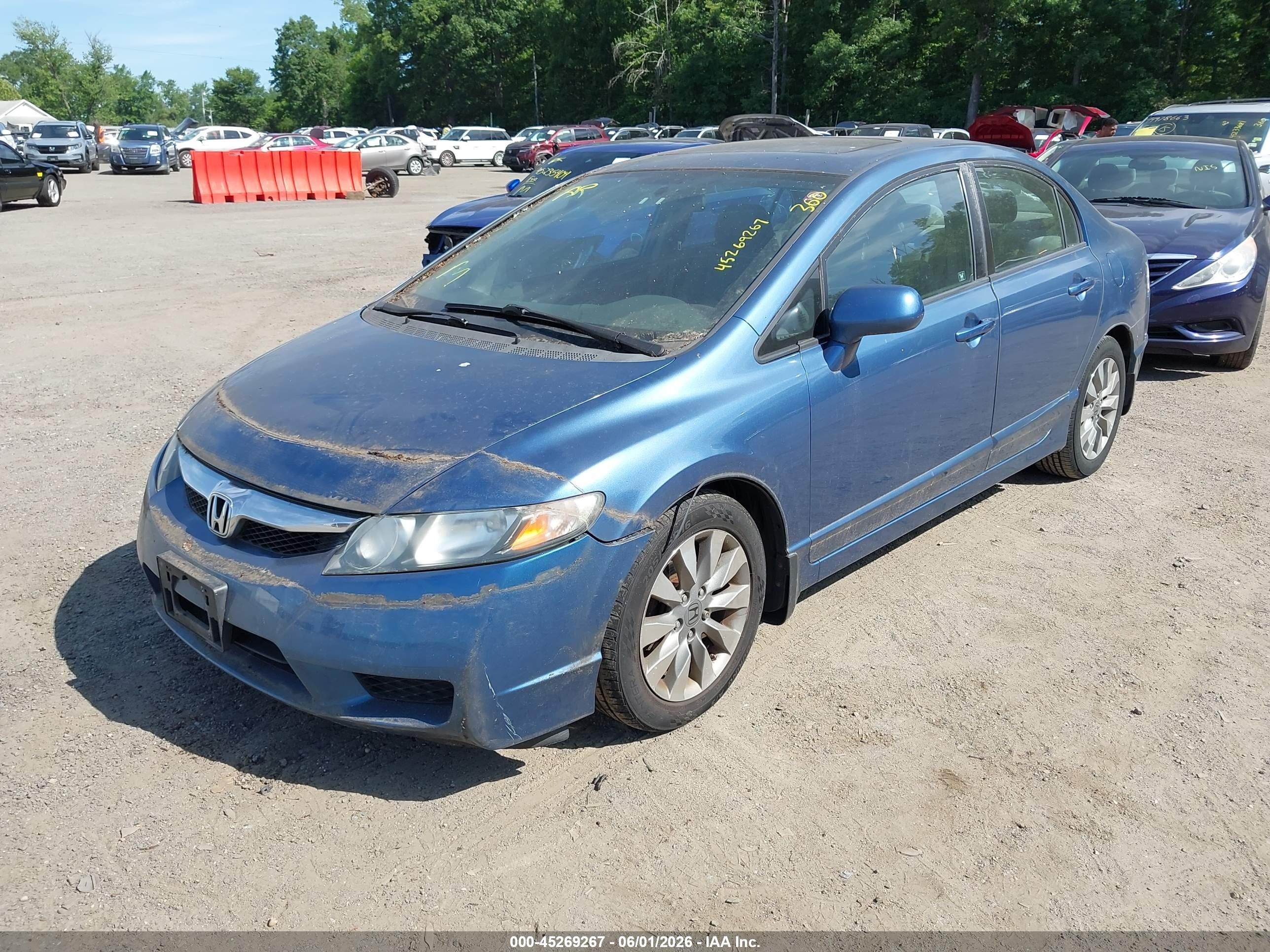 2010 Honda Civic Ex Blue vin: 2HGFA1F87AH314639