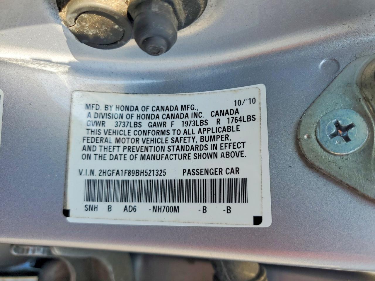 2011 Honda Civic Ex Silver vin: 2HGFA1F89BH521325