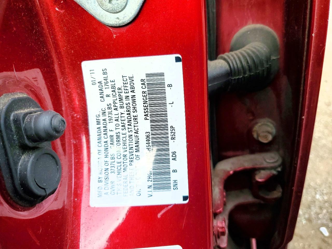 2011 Honda Civic Ex Burgundy vin: 2HGFA1F8XBH544063