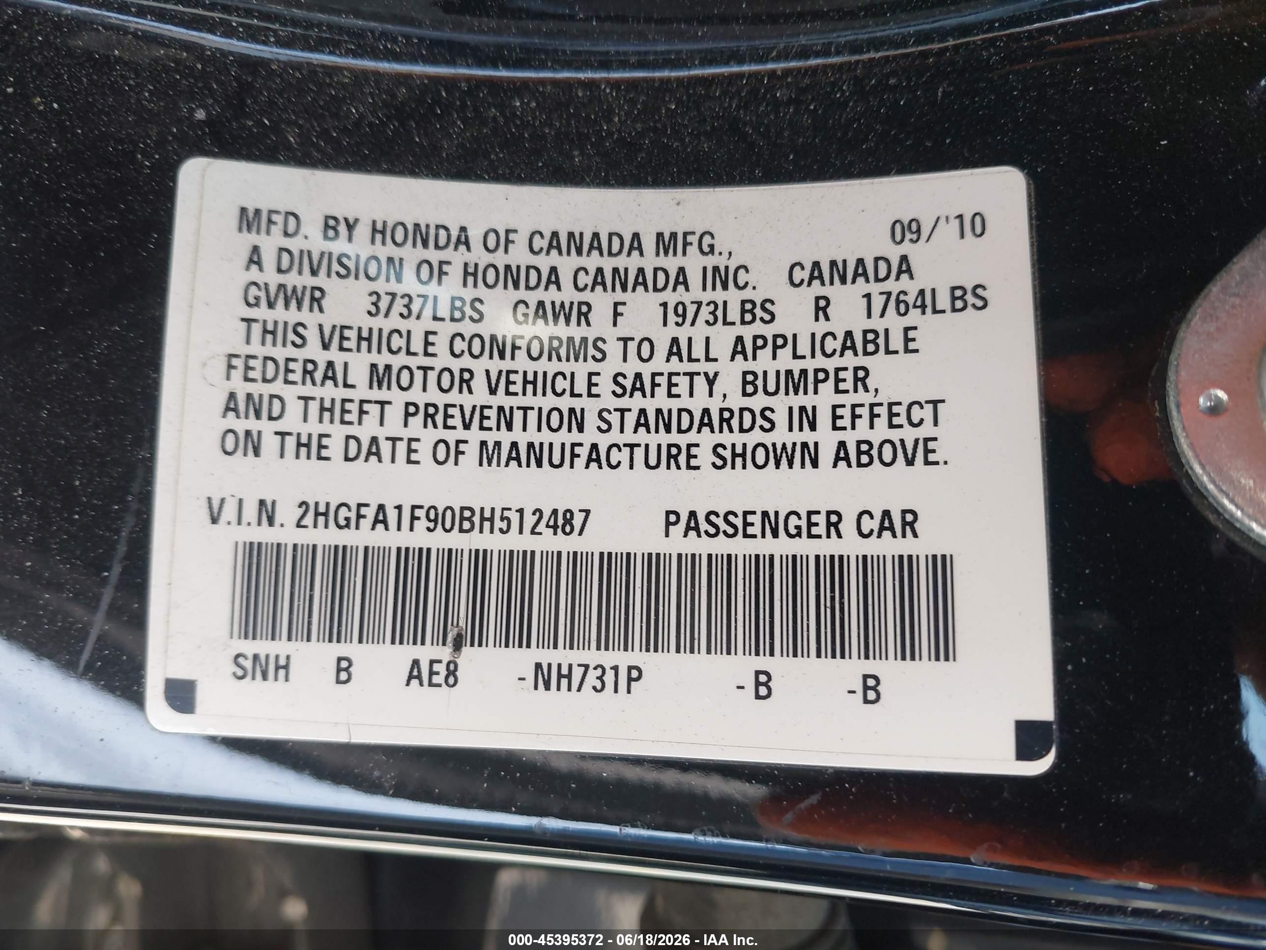 2011 Honda Civic Ex-l Черный vin: 2HGFA1F90BH512487