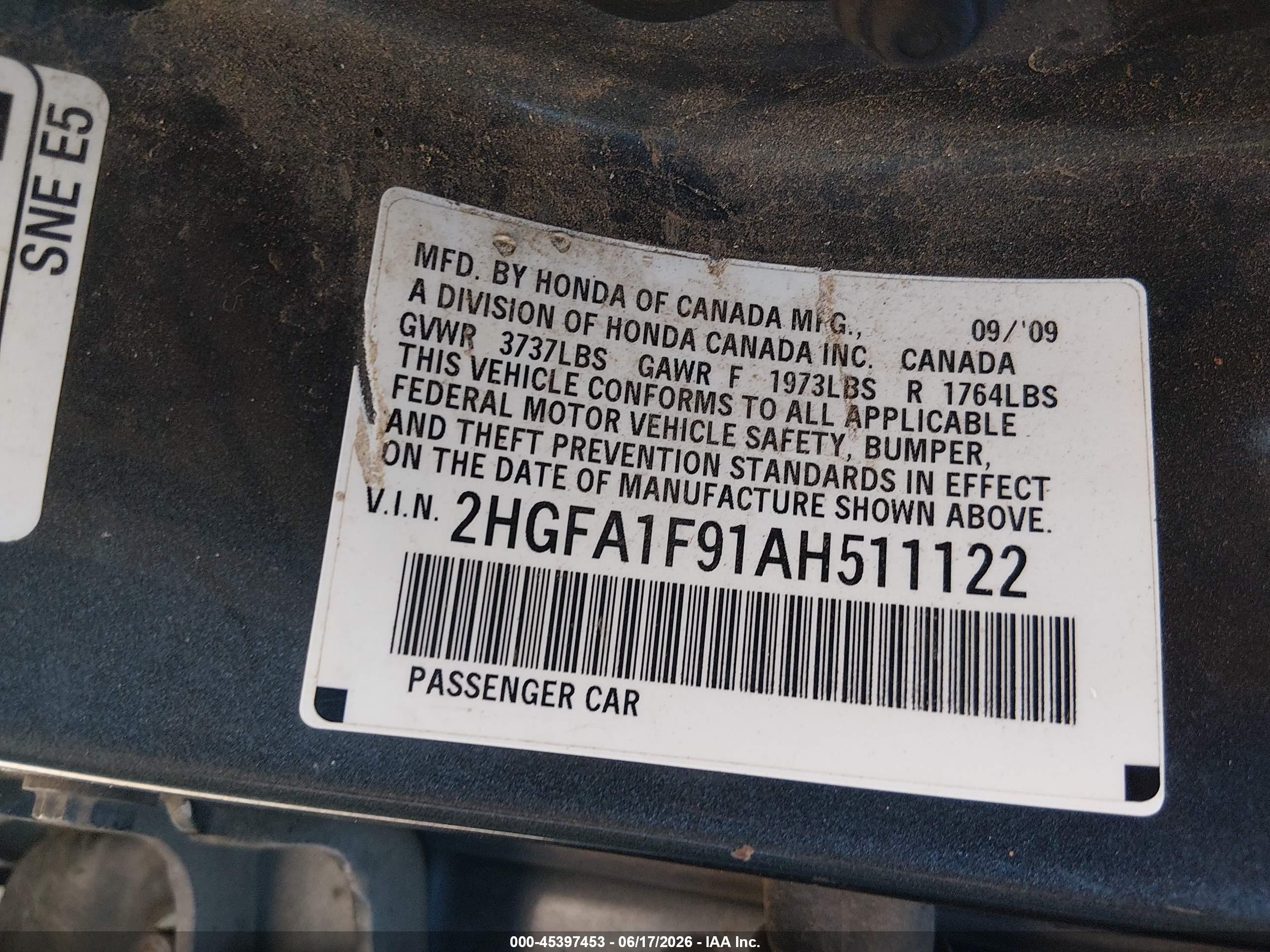 2010 Honda Civic Ex-l Gray vin: 2HGFA1F91AH511122