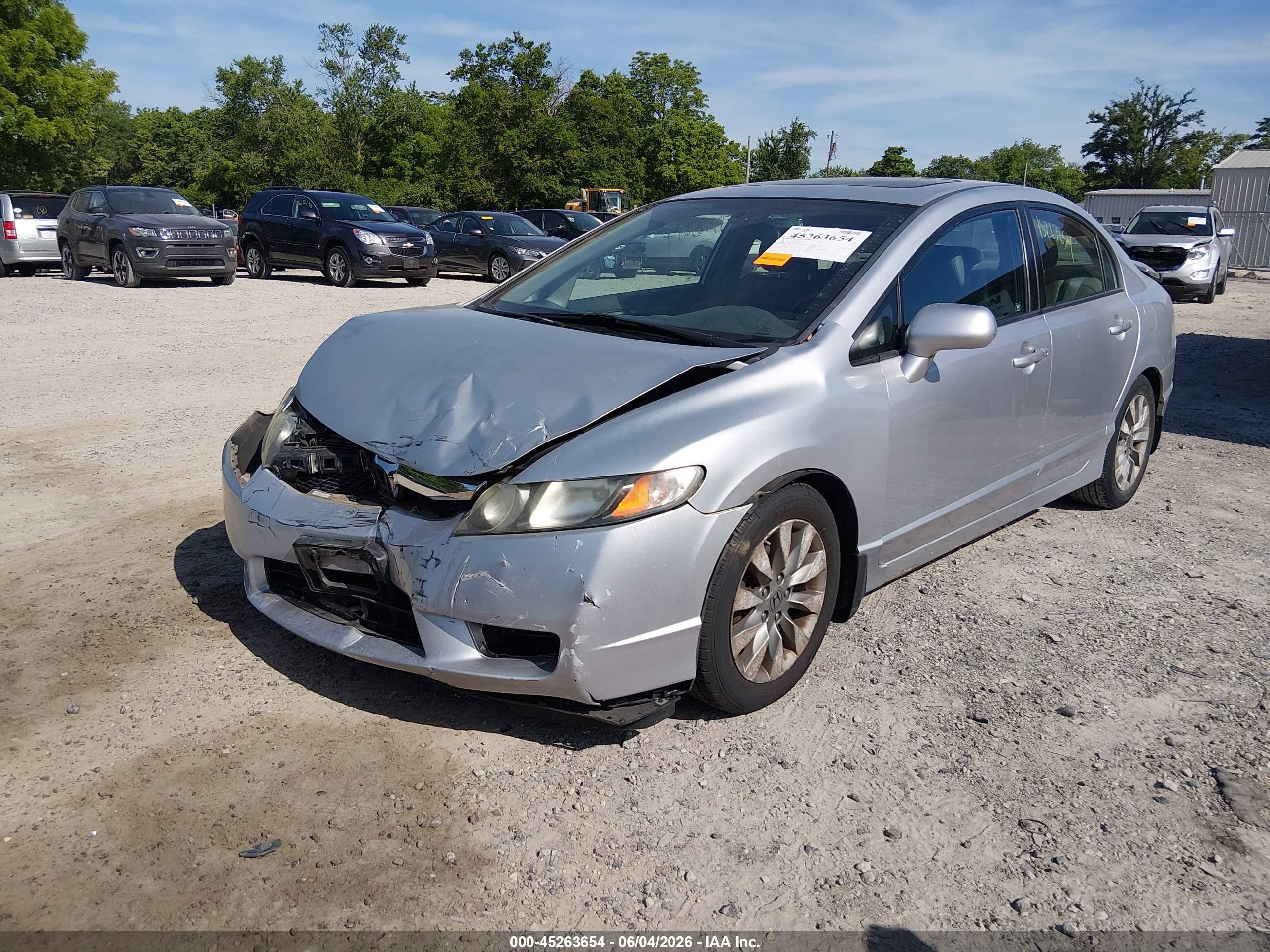 2010 Honda Civic Ex-l Silver vin: 2HGFA1F95AH555513