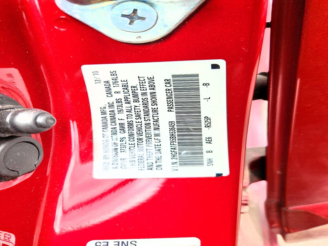 2011 Honda Civic Exl Red vin: 2HGFA1F95BH536459