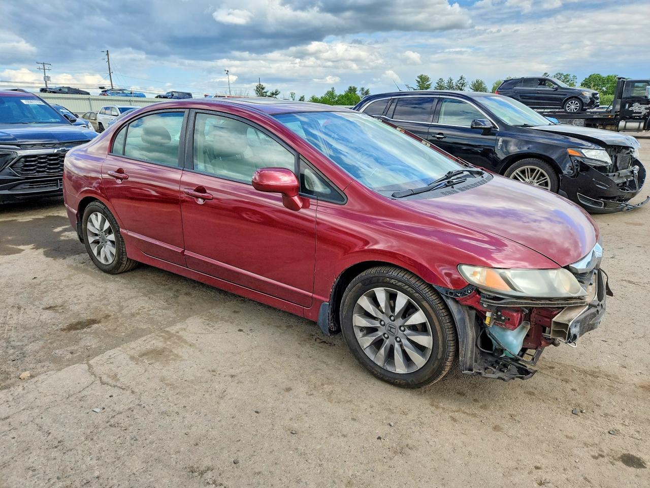 2011 Honda Civic Exl Red vin: 2HGFA1F95BH536459