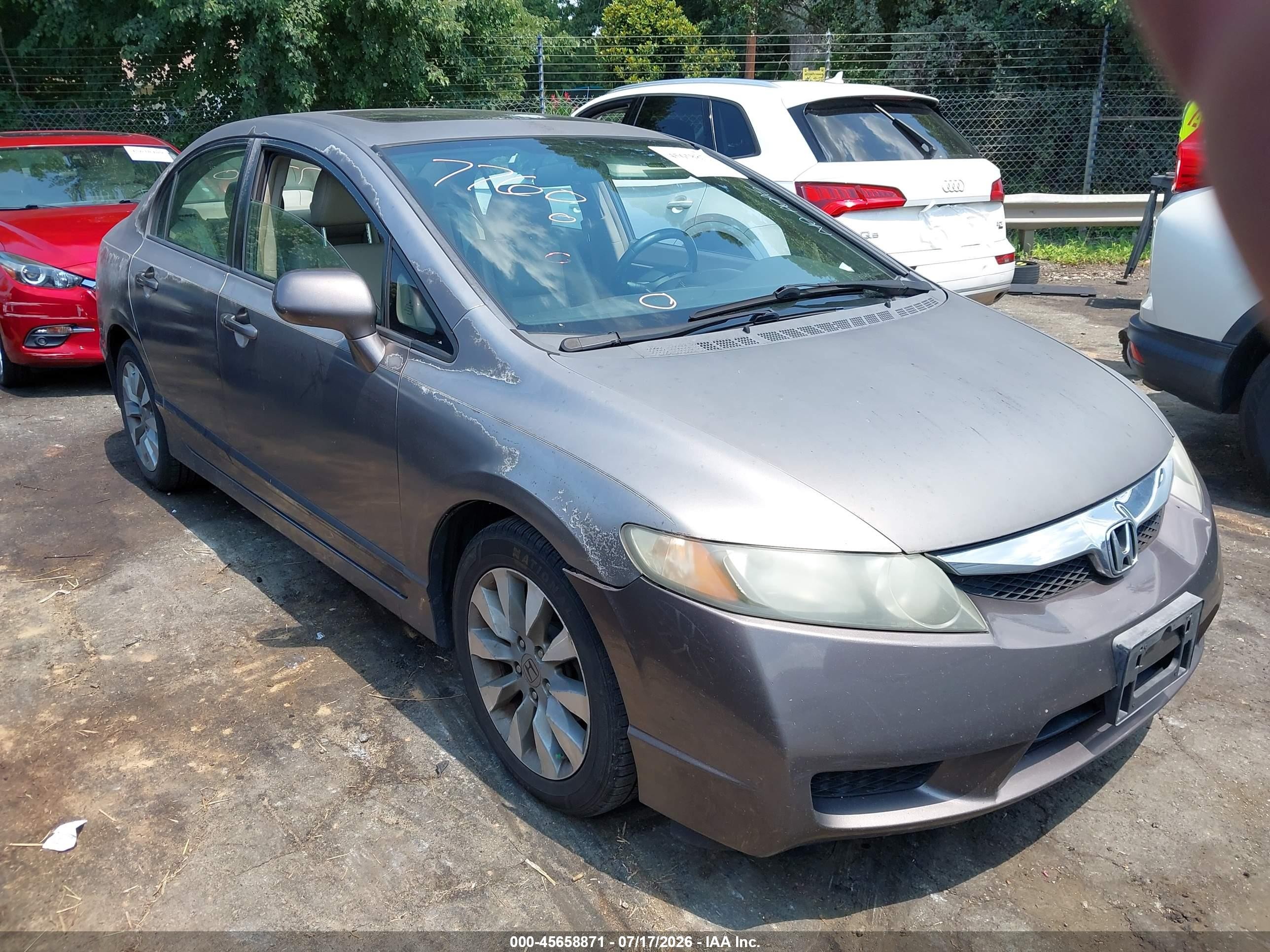 2010 Honda Civic Ex-l Gray vin: 2HGFA1F96AH521502