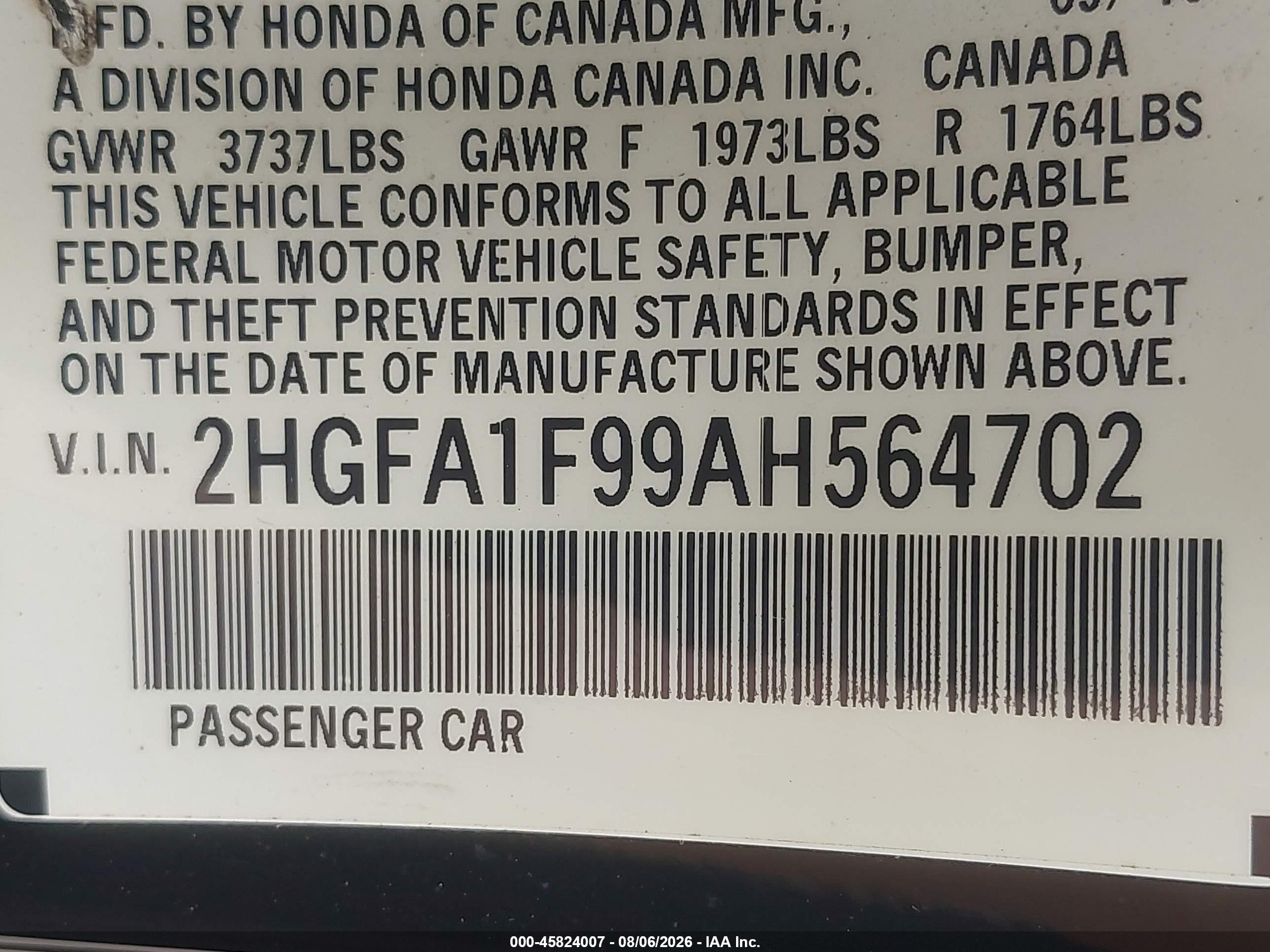 2010 Honda Civic Ex-l Black vin: 2HGFA1F99AH564702