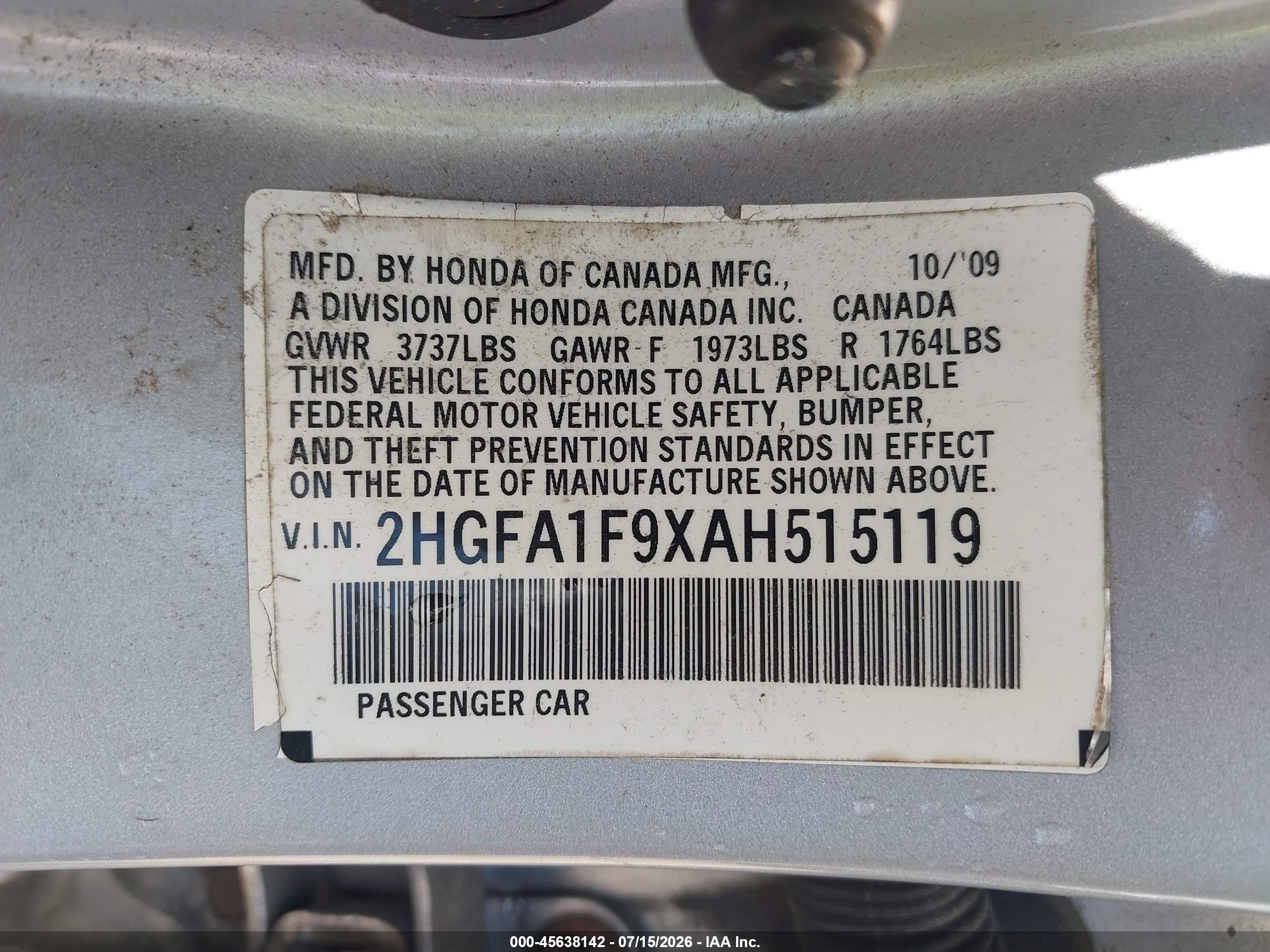 2010 Honda Civic Ex-l Silver vin: 2HGFA1F9XAH515119