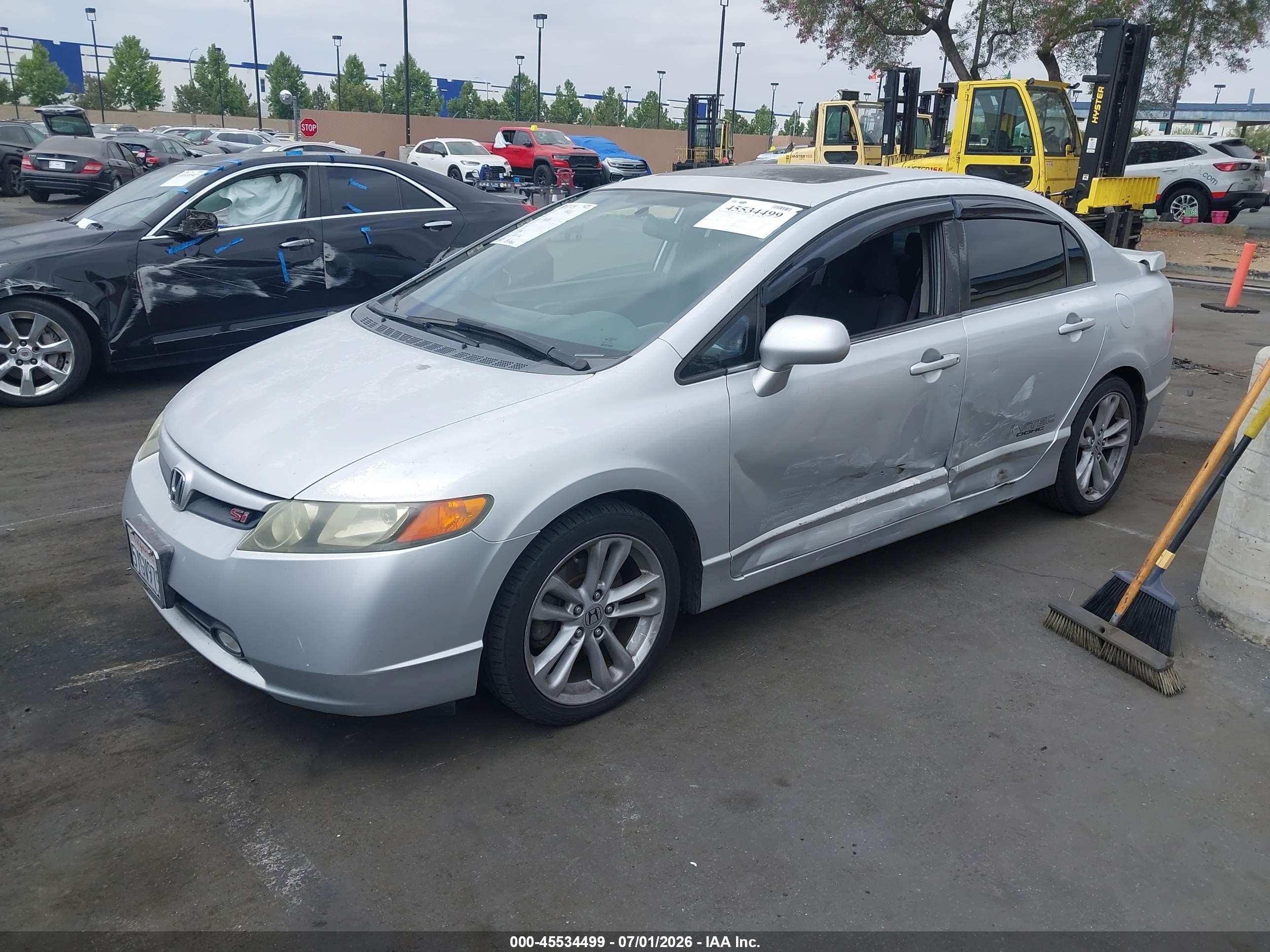 2007 Honda Civic Si Серебряный vin: 2HGFA55517H702814