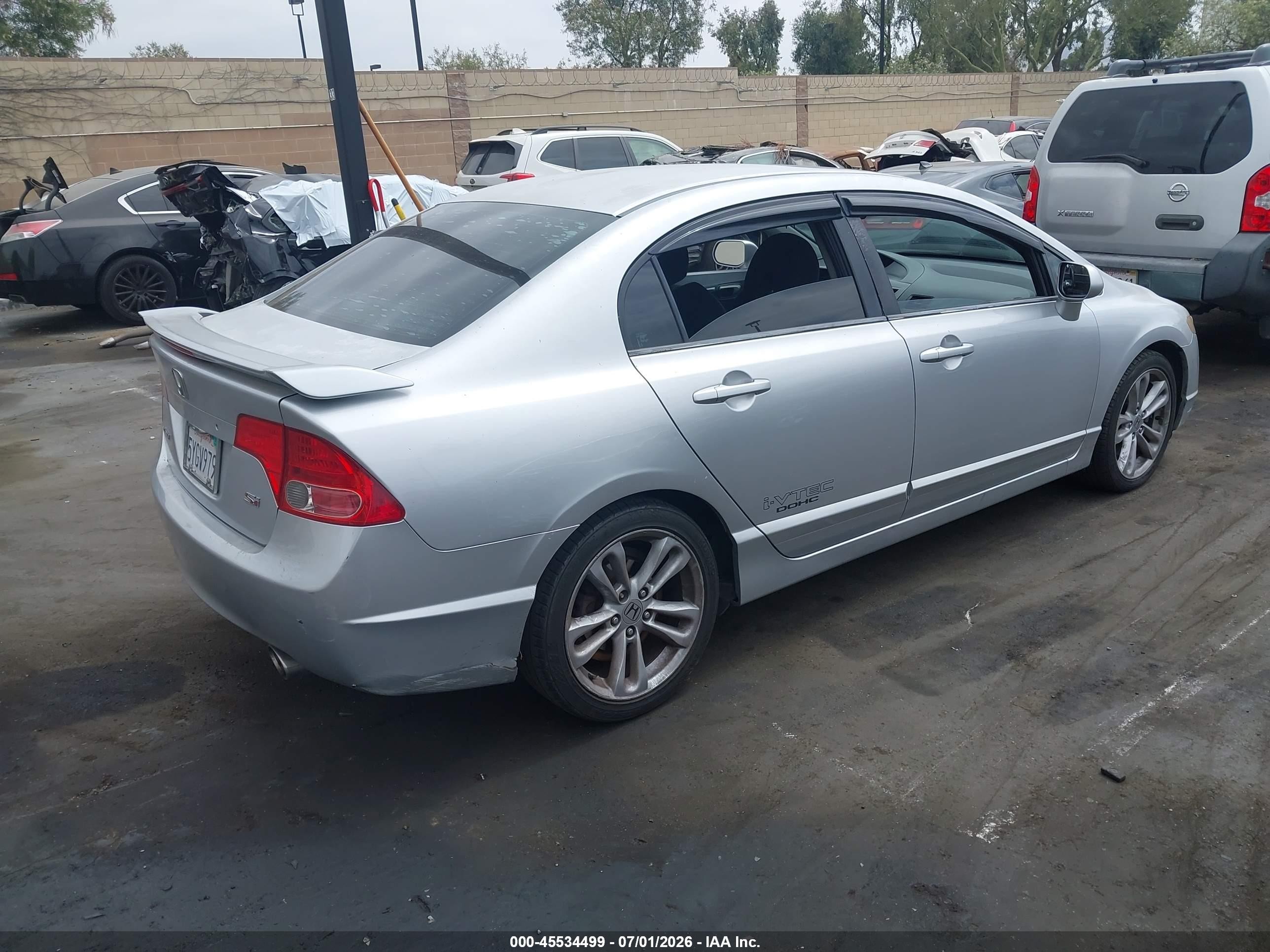 2007 Honda Civic Si Серебряный vin: 2HGFA55517H702814