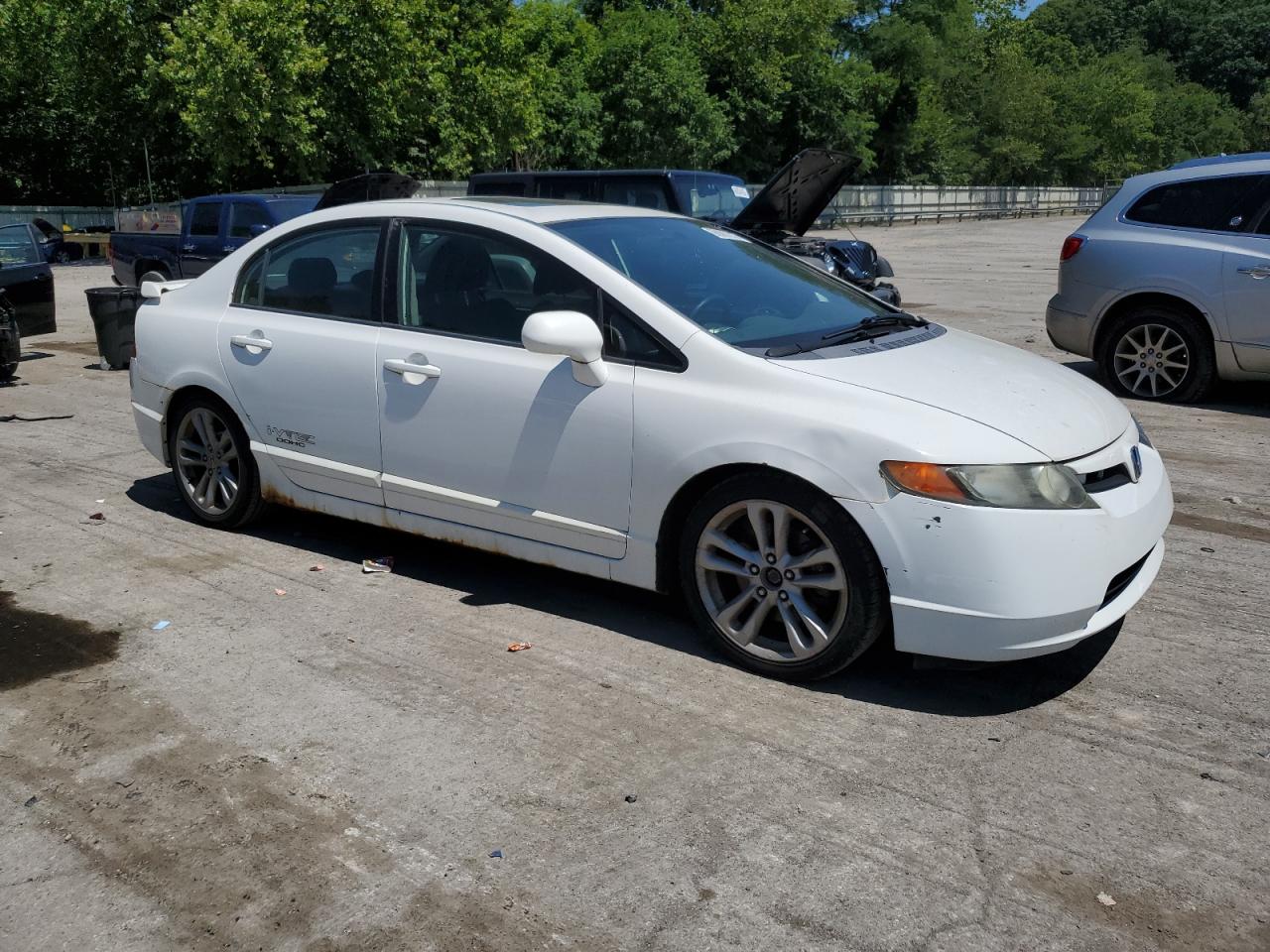2007 Honda Civic White vin: 2HGFA55517H708984