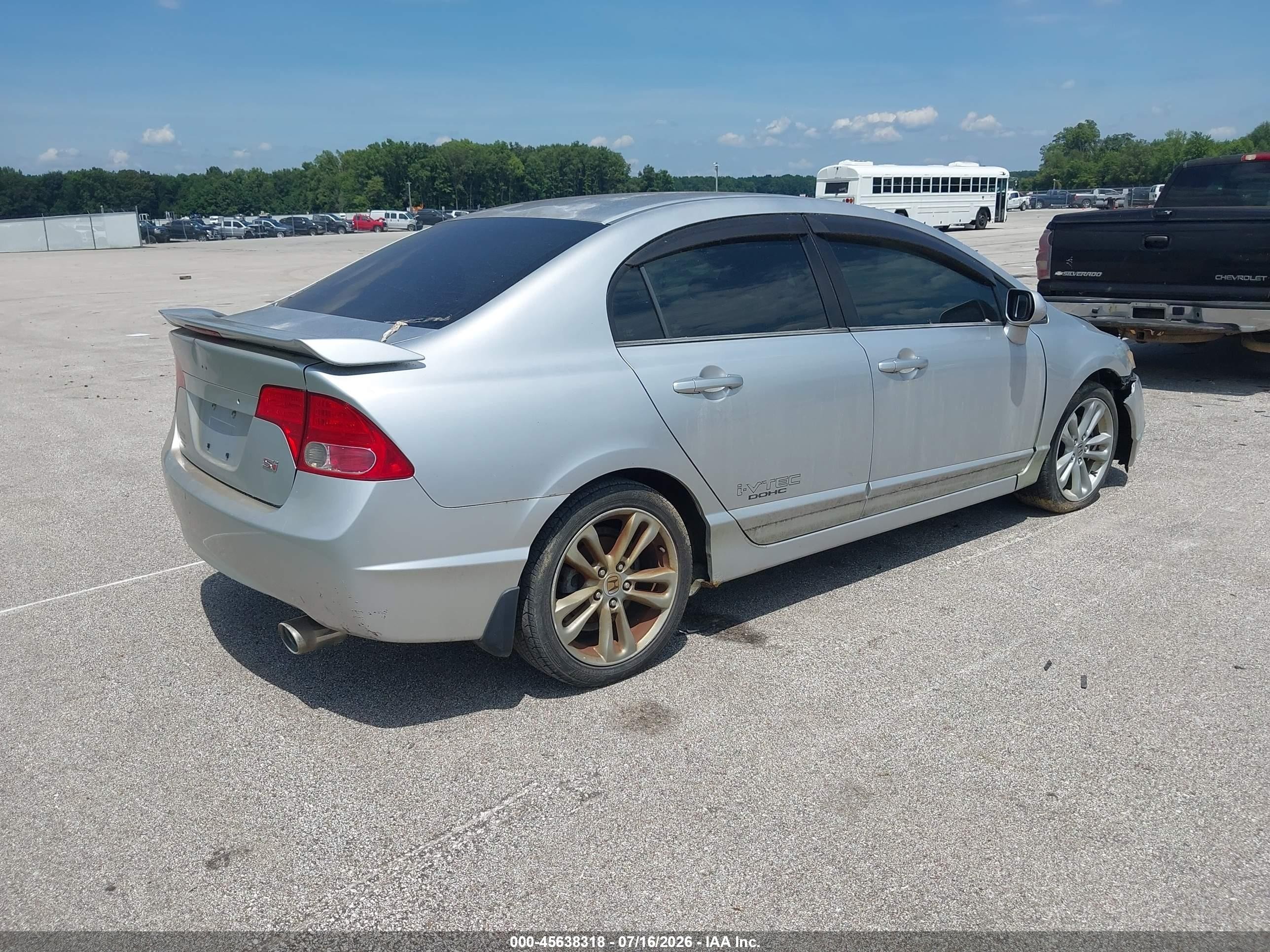2007 Honda Civic Si Silver vin: 2HGFA55527H702126