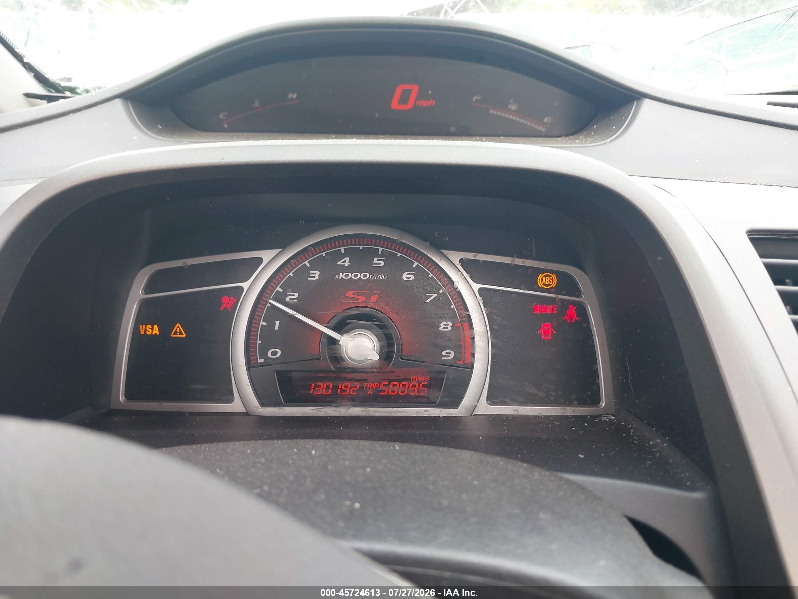 2007 Honda Civic Si Silver vin: 2HGFA55527H705835