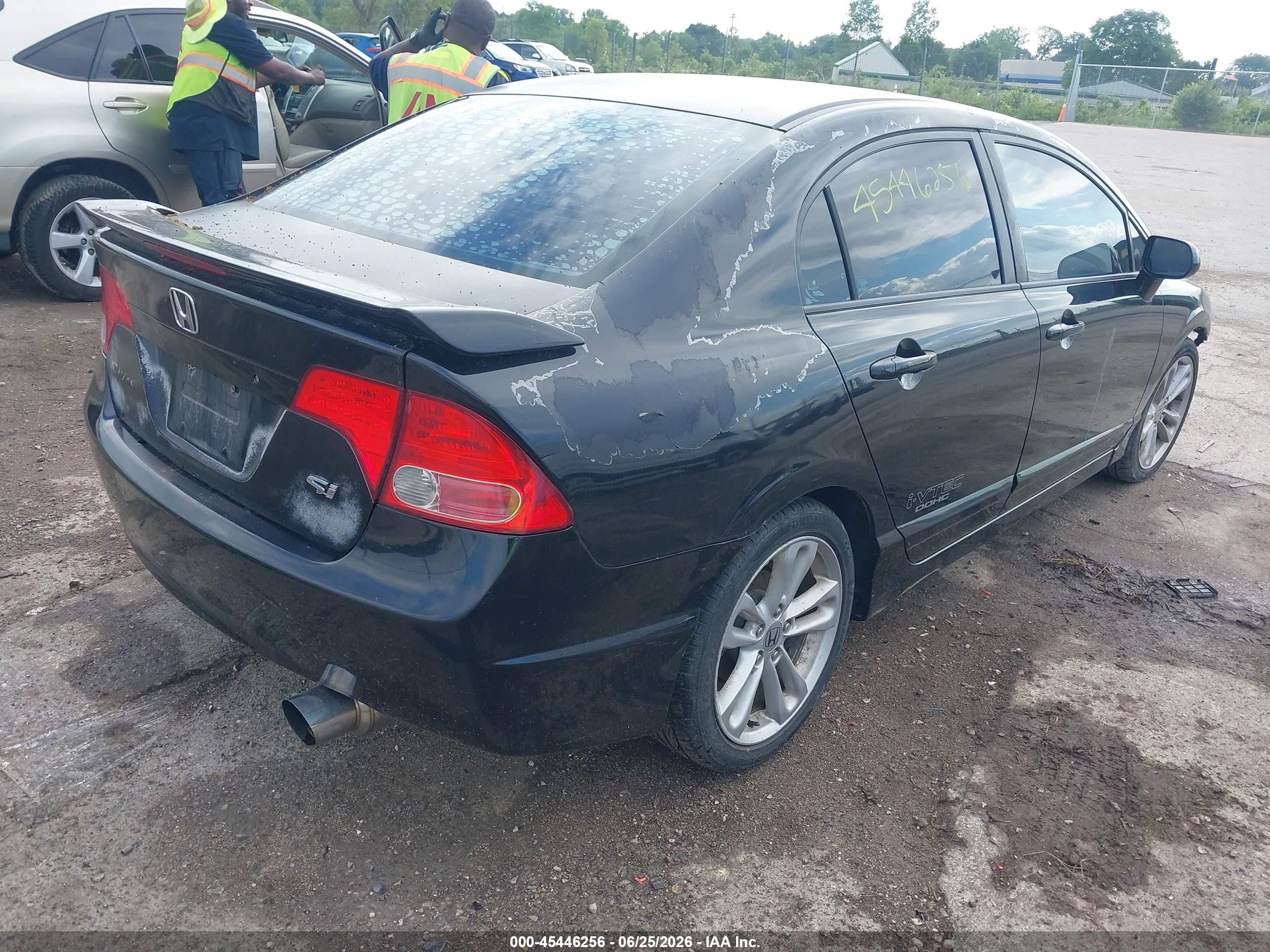 2007 Honda Civic Si Black vin: 2HGFA55527H710856