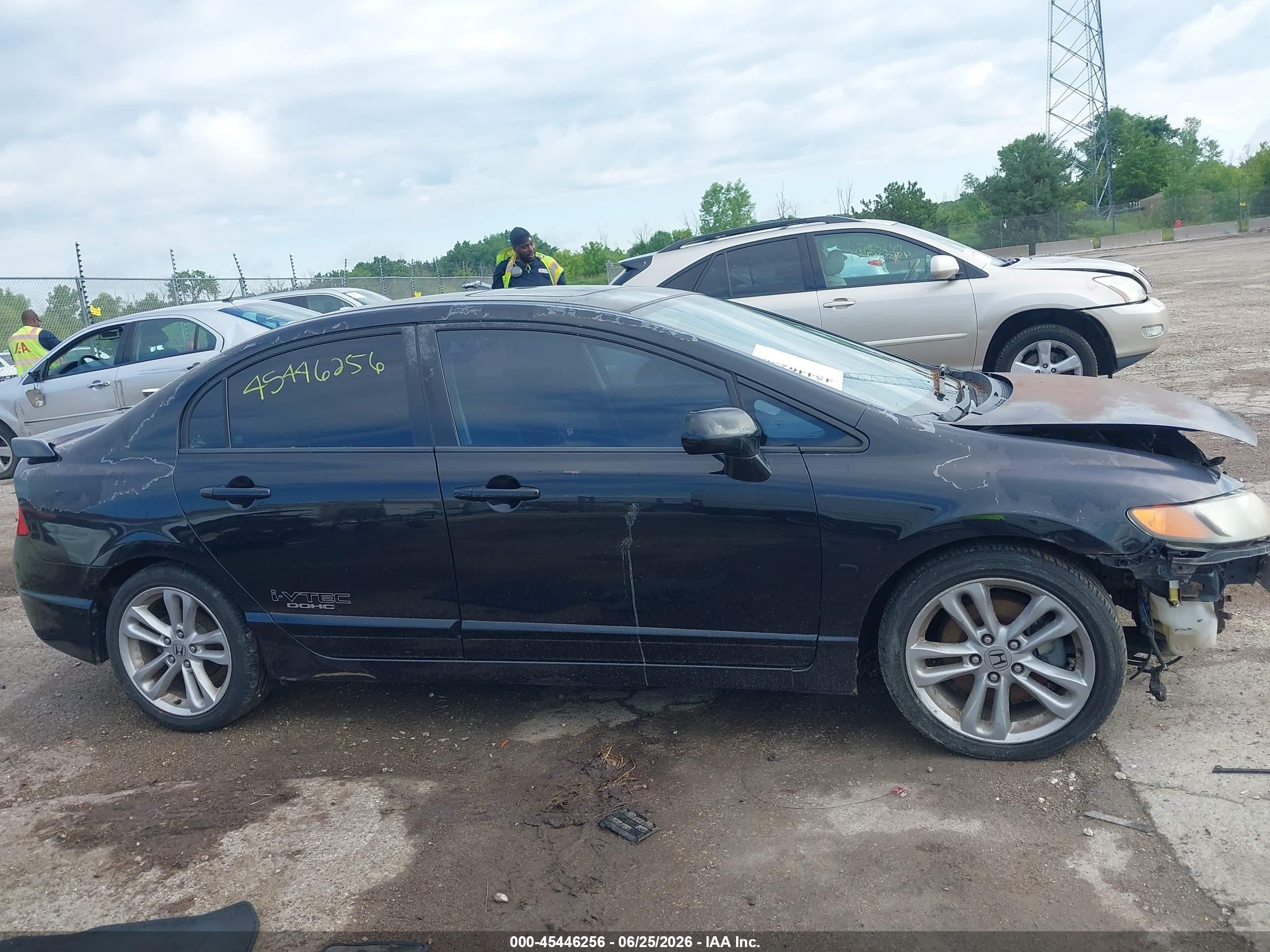 2007 Honda Civic Si Black vin: 2HGFA55527H710856