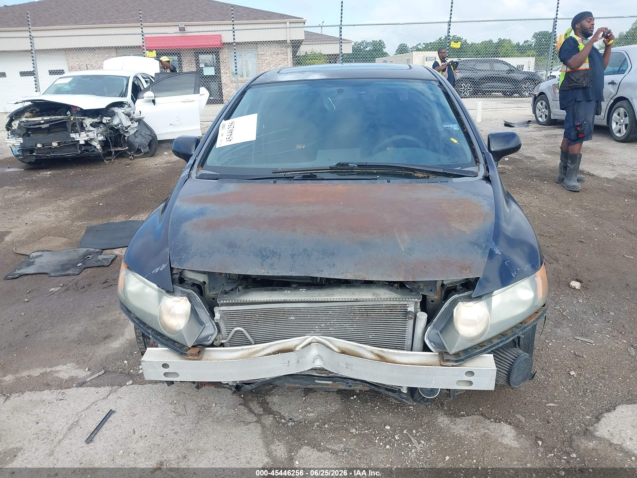 2007 Honda Civic Si Black vin: 2HGFA55527H710856