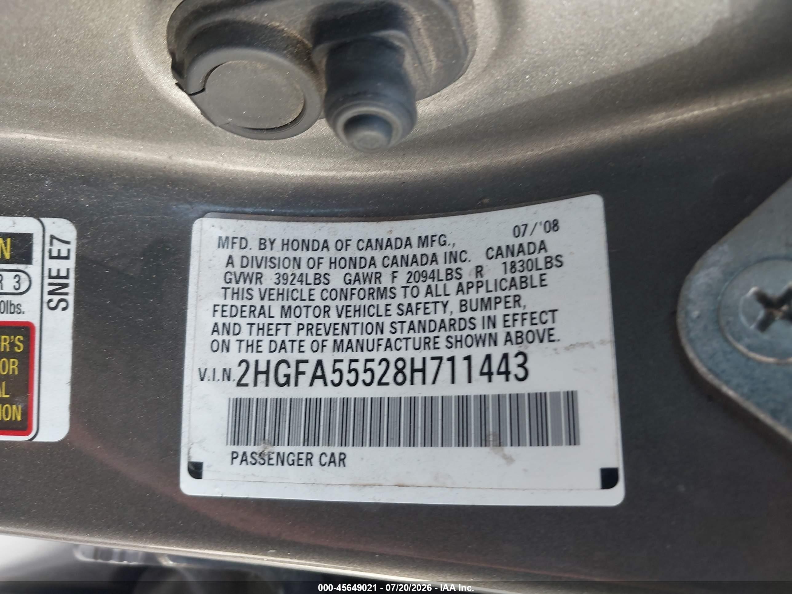 2008 Honda Civic Si/si Mugen Silver vin: 2HGFA55528H711443