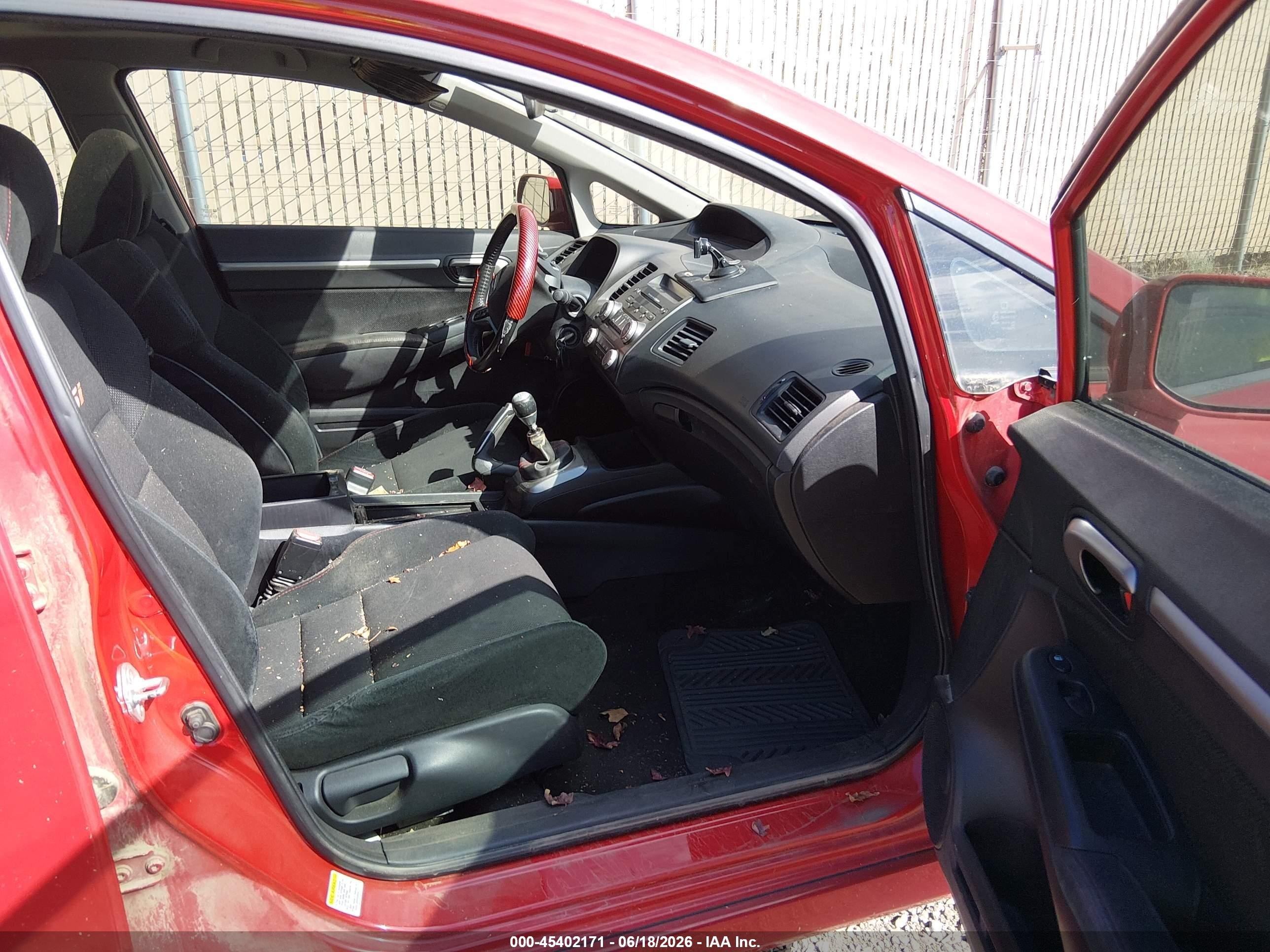 2009 Honda Civic Si Red vin: 2HGFA55539H705152