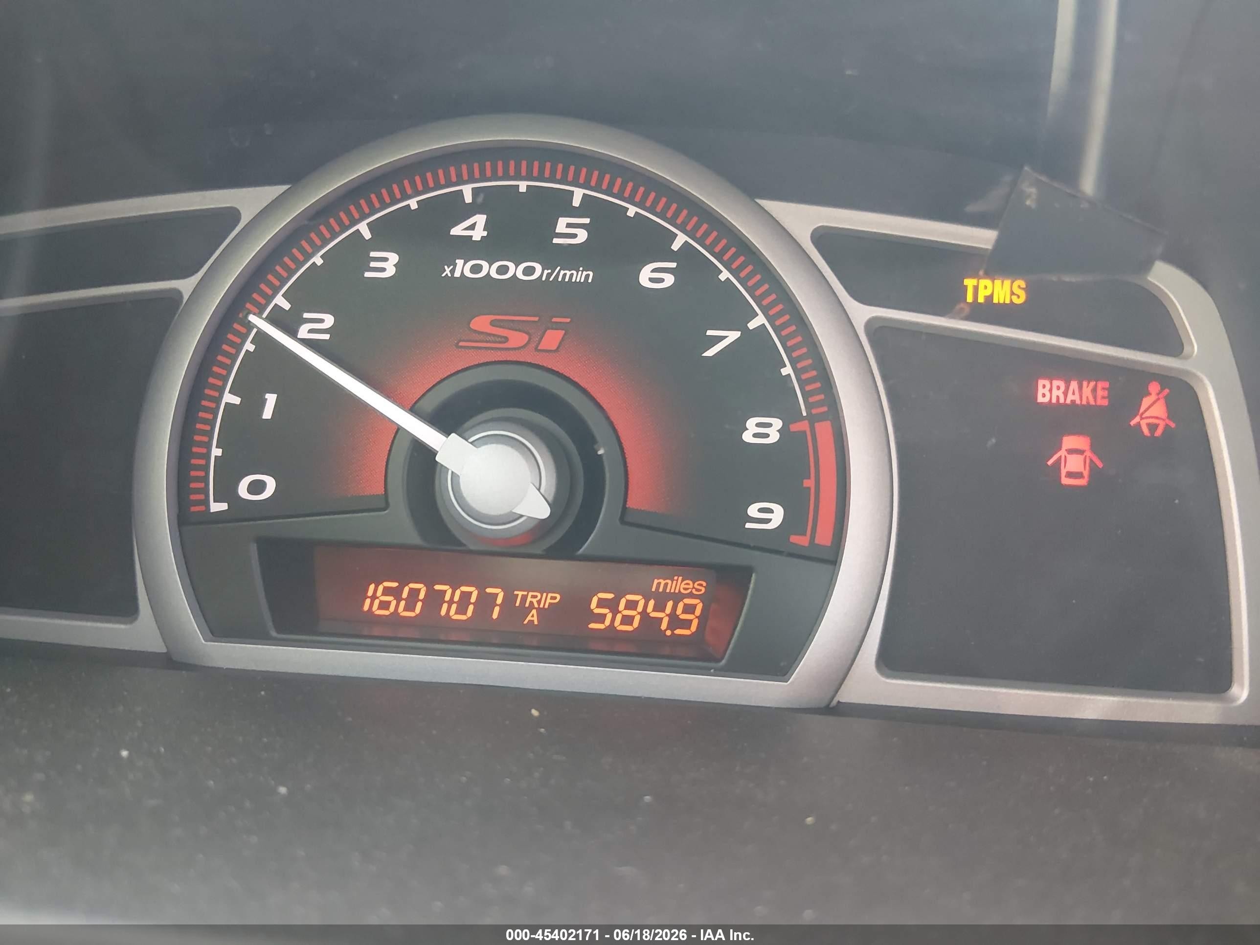 2009 Honda Civic Si Red vin: 2HGFA55539H705152