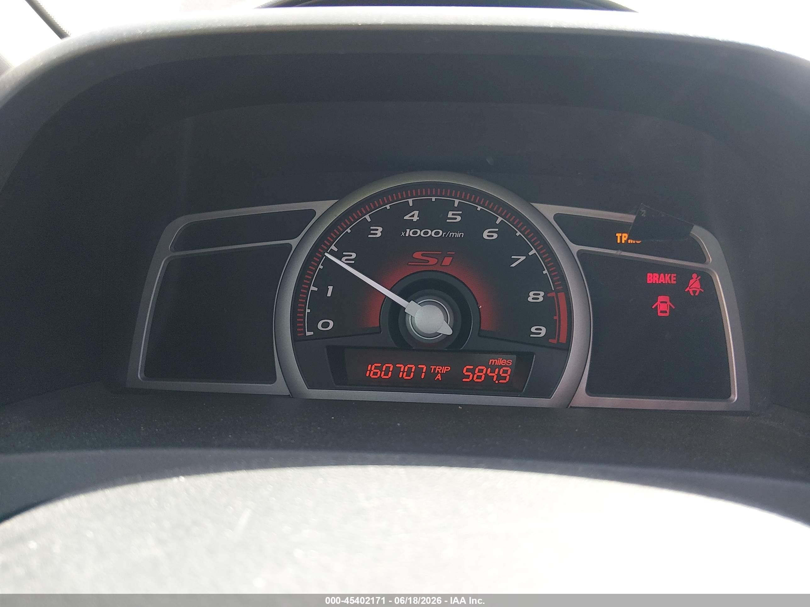 2009 Honda Civic Si Red vin: 2HGFA55539H705152