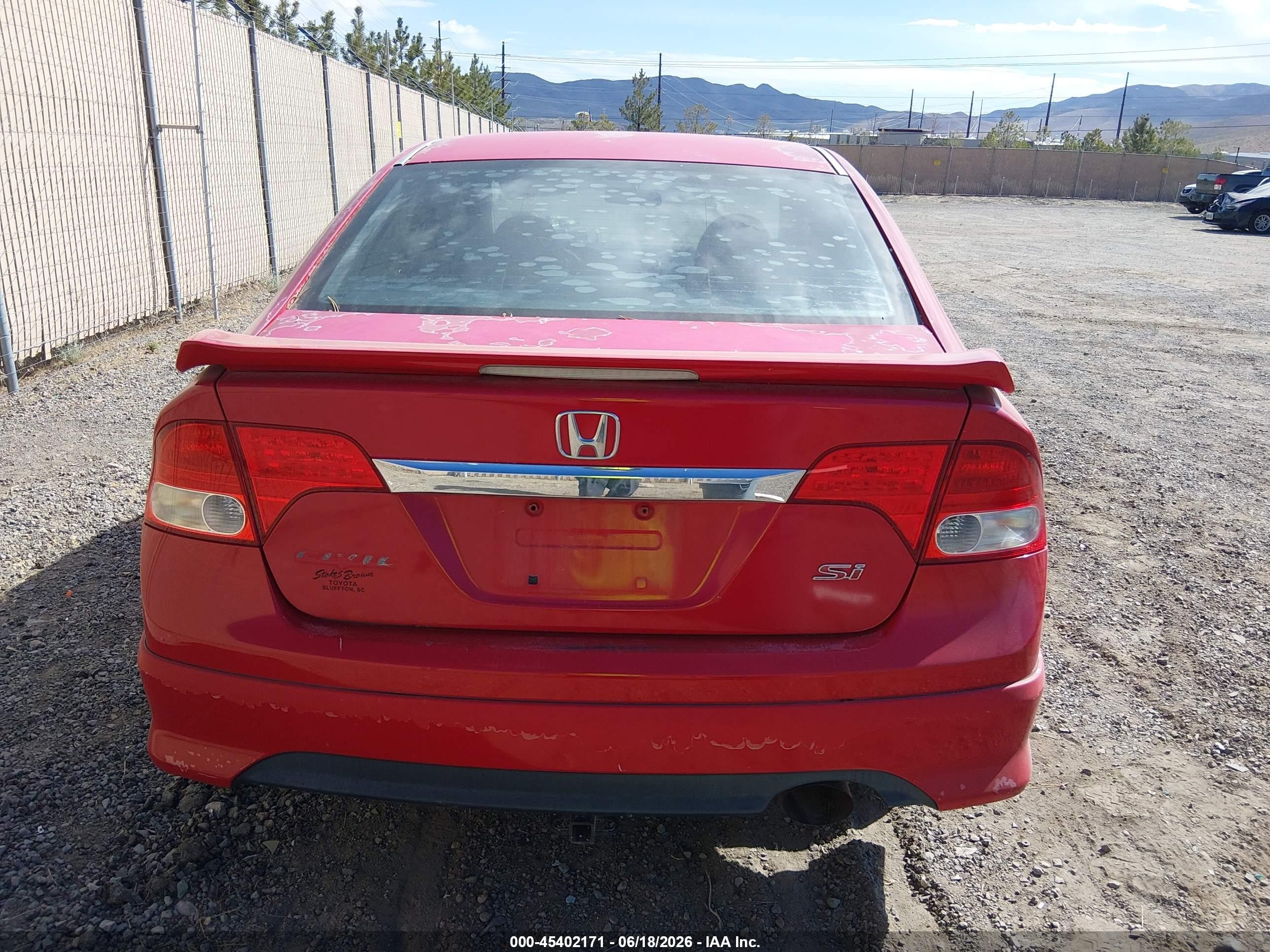 2009 Honda Civic Si Red vin: 2HGFA55539H705152