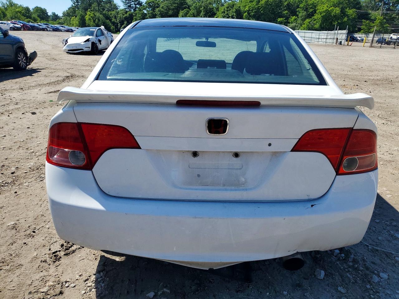 2007 Honda Civic Si White vin: 2HGFA55547H706095