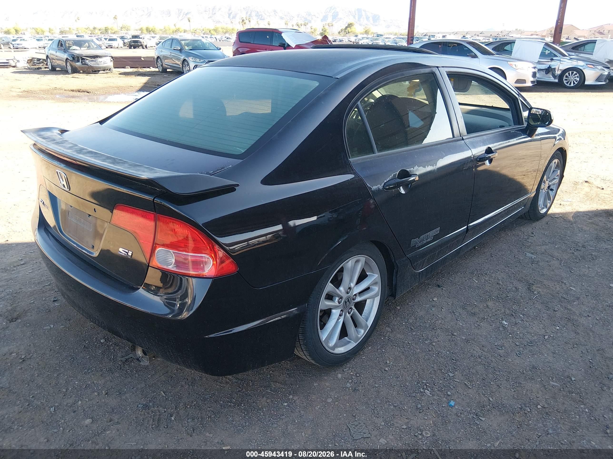 2007 Honda Civic Si Black vin: 2HGFA55547H707067
