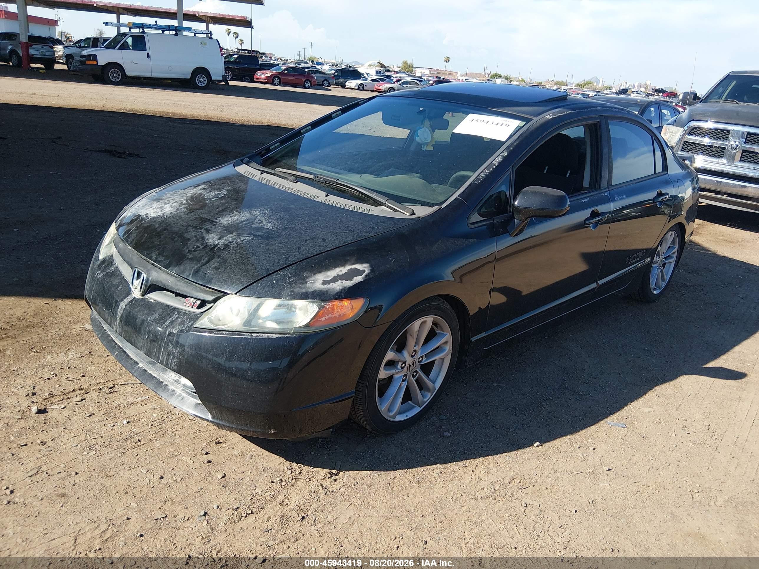 2007 Honda Civic Si Black vin: 2HGFA55547H707067