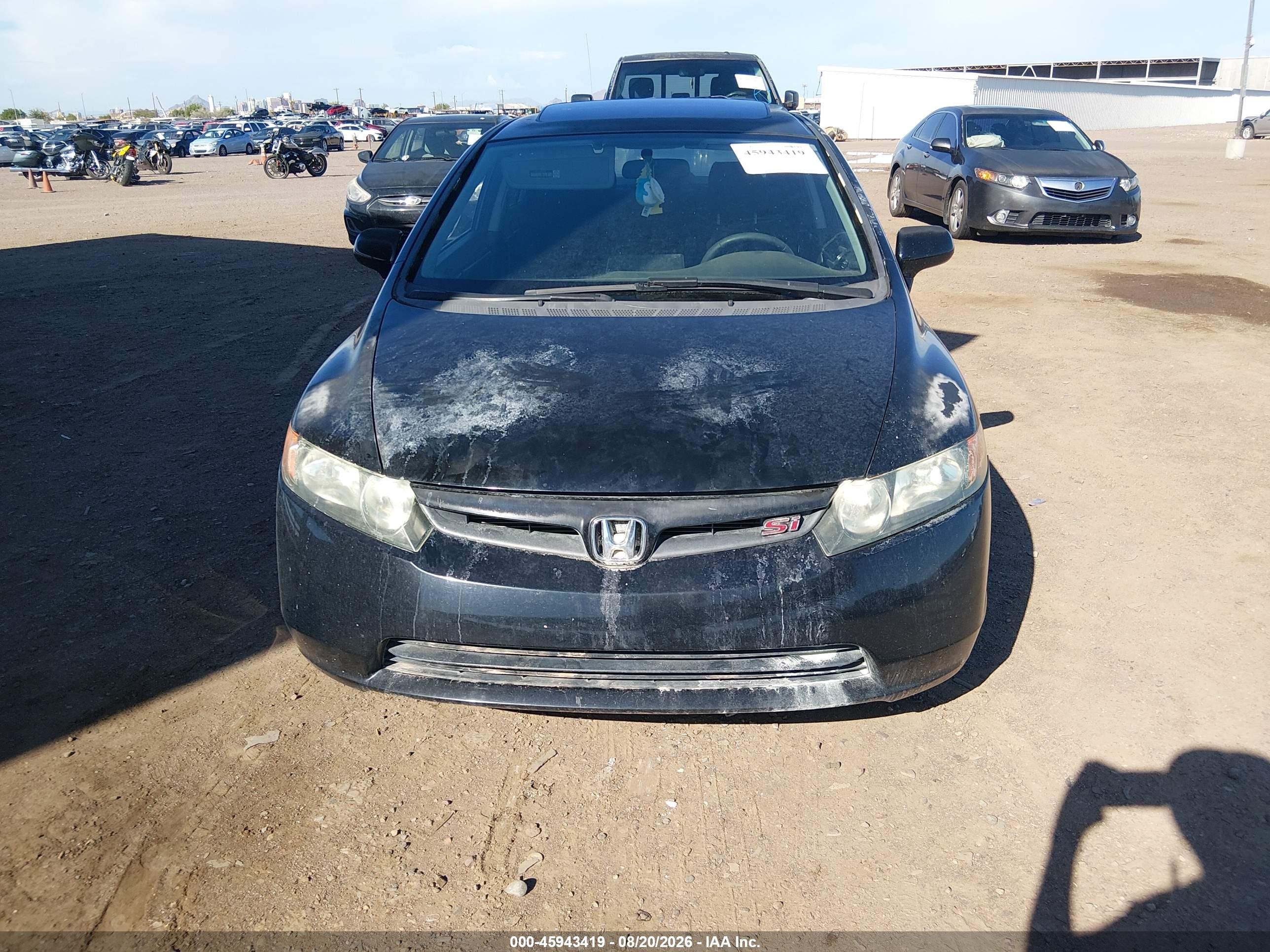 2007 Honda Civic Si Black vin: 2HGFA55547H707067
