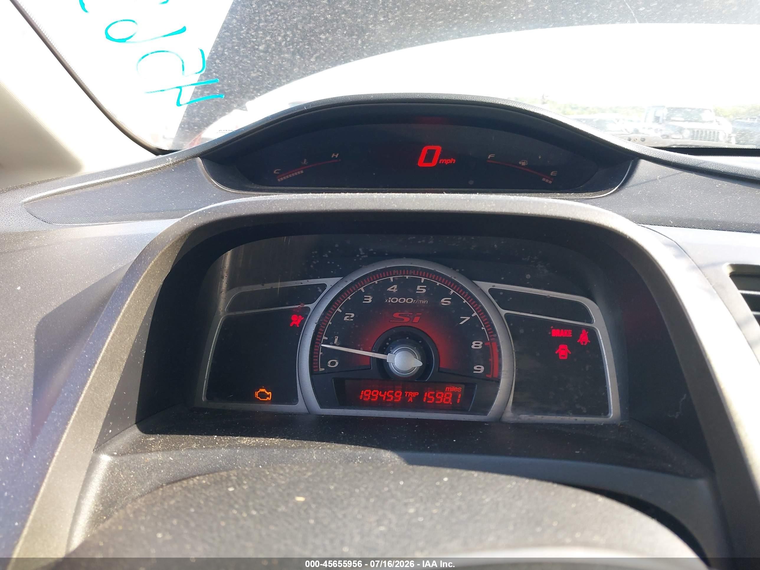 2007 Honda Civic Si Красный vin: 2HGFA55547H707814