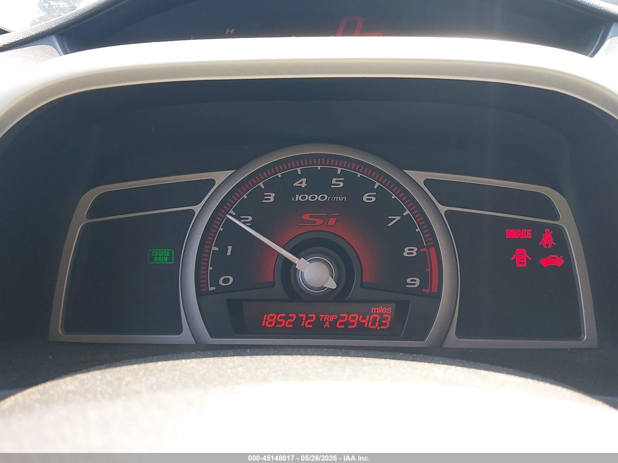 2008 Honda Civic Si/si Mugen Black vin: 2HGFA55548H709418