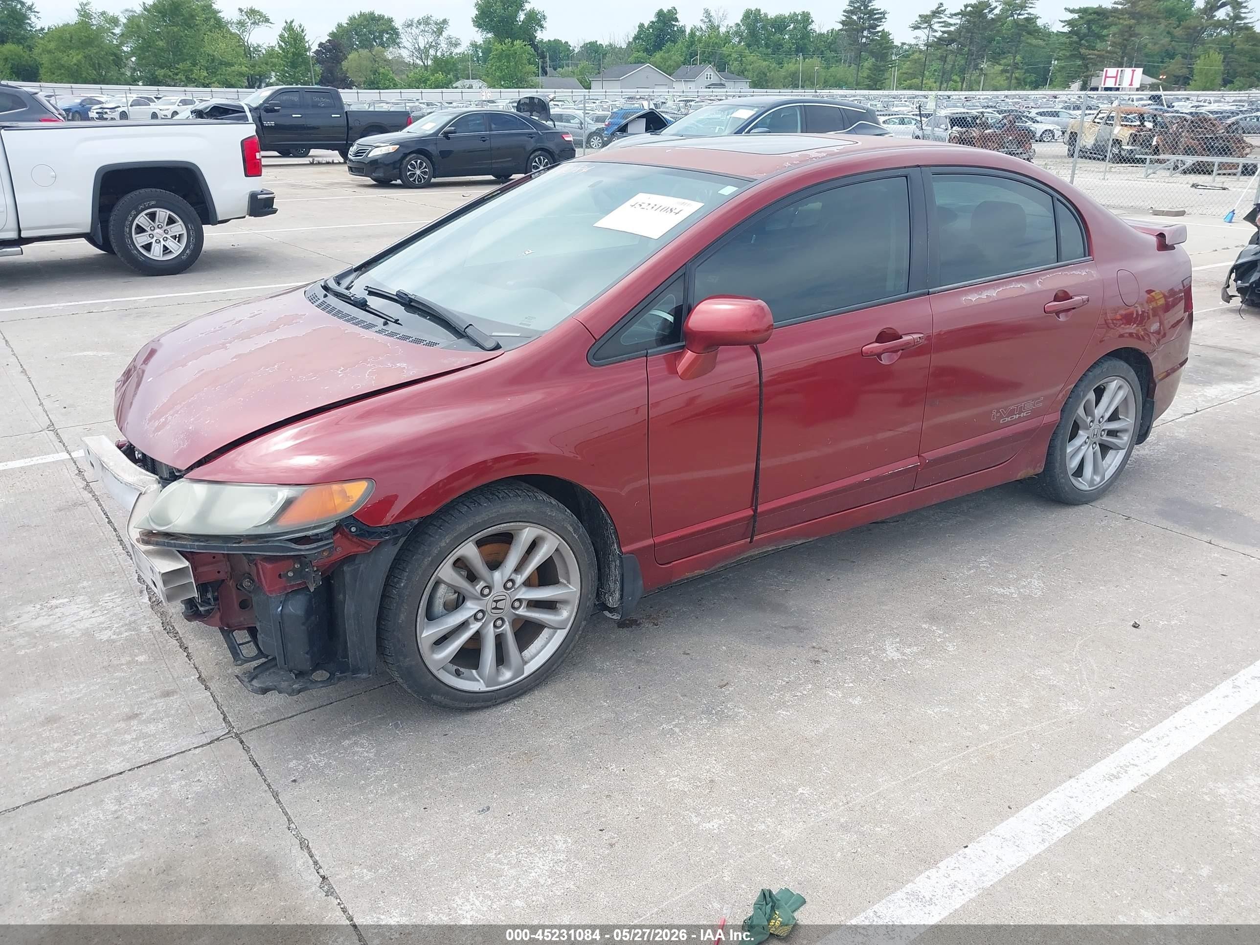 2007 Honda Civic Si Red vin: 2HGFA55557H703240