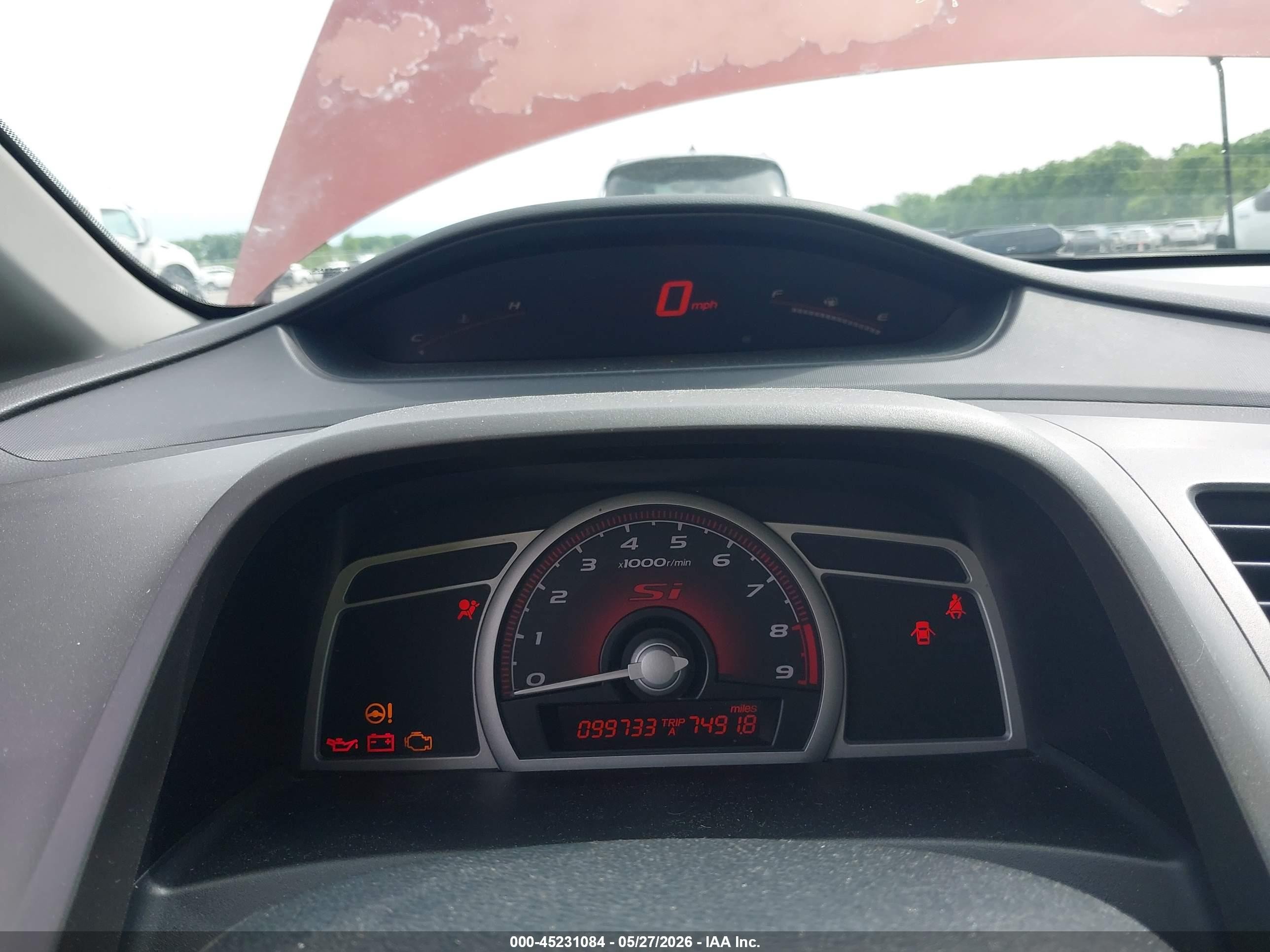 2007 Honda Civic Si Red vin: 2HGFA55557H703240