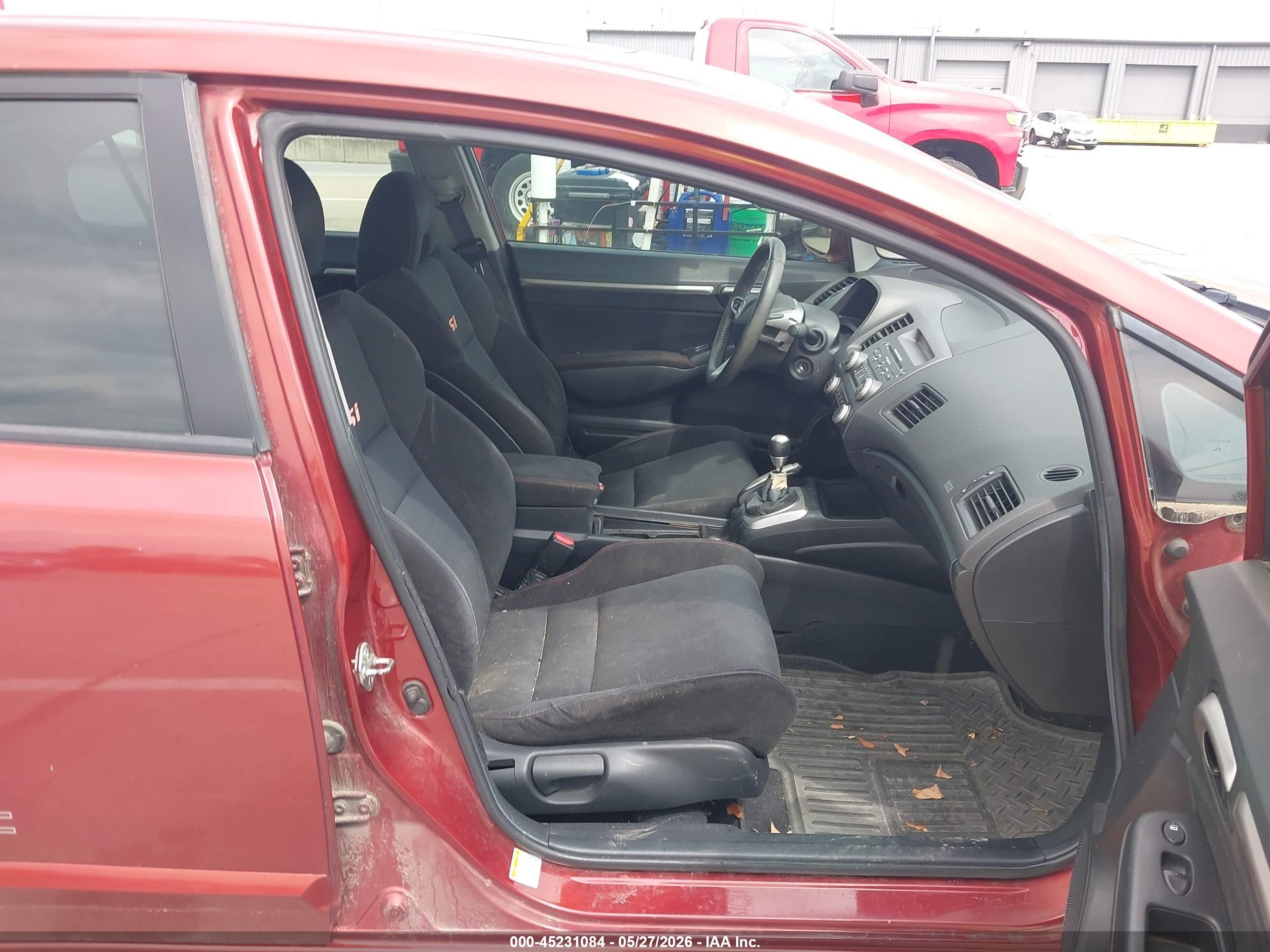 2007 Honda Civic Si Red vin: 2HGFA55557H703240