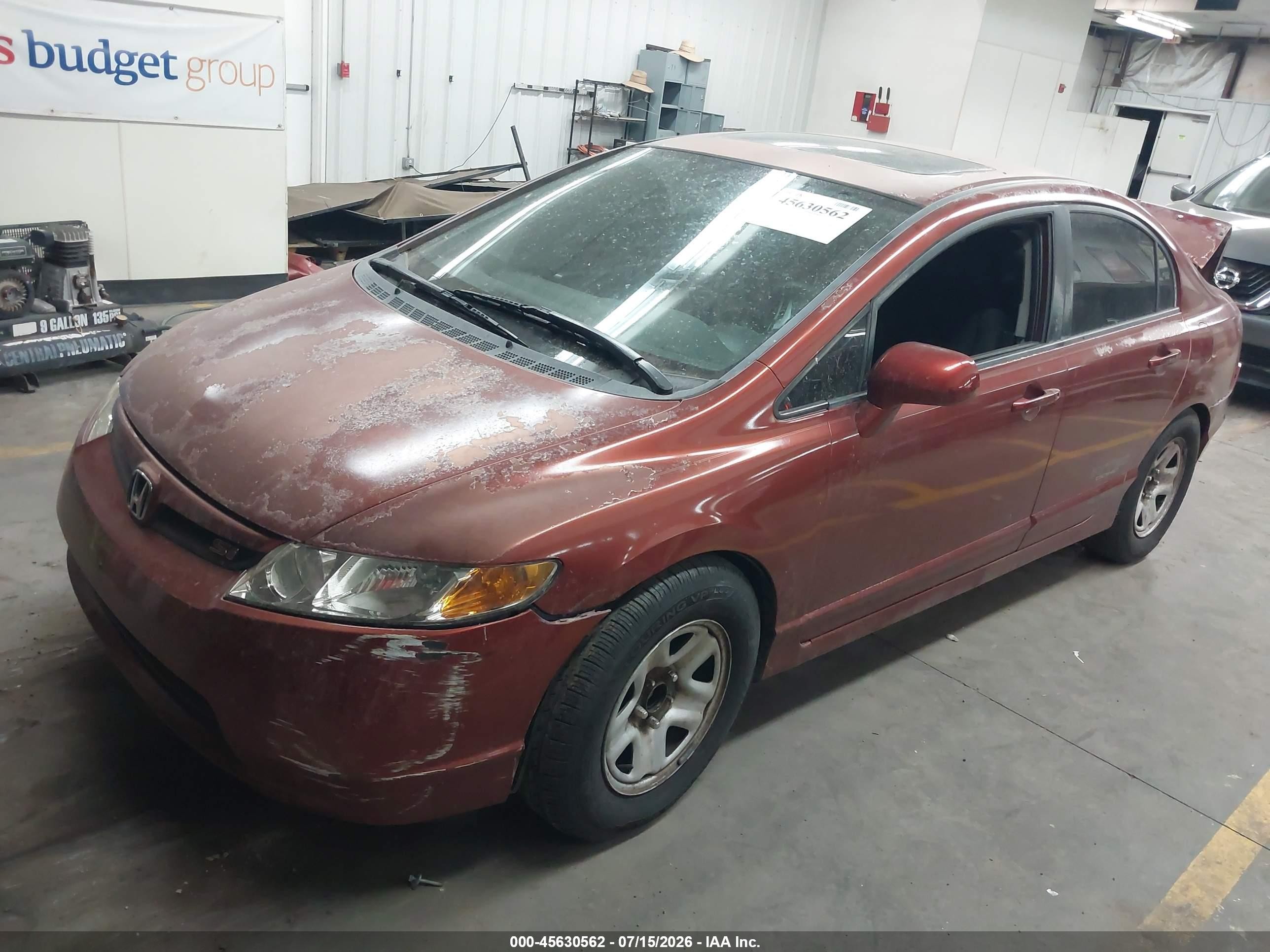 2007 Honda Civic Si Red vin: 2HGFA55557H706395