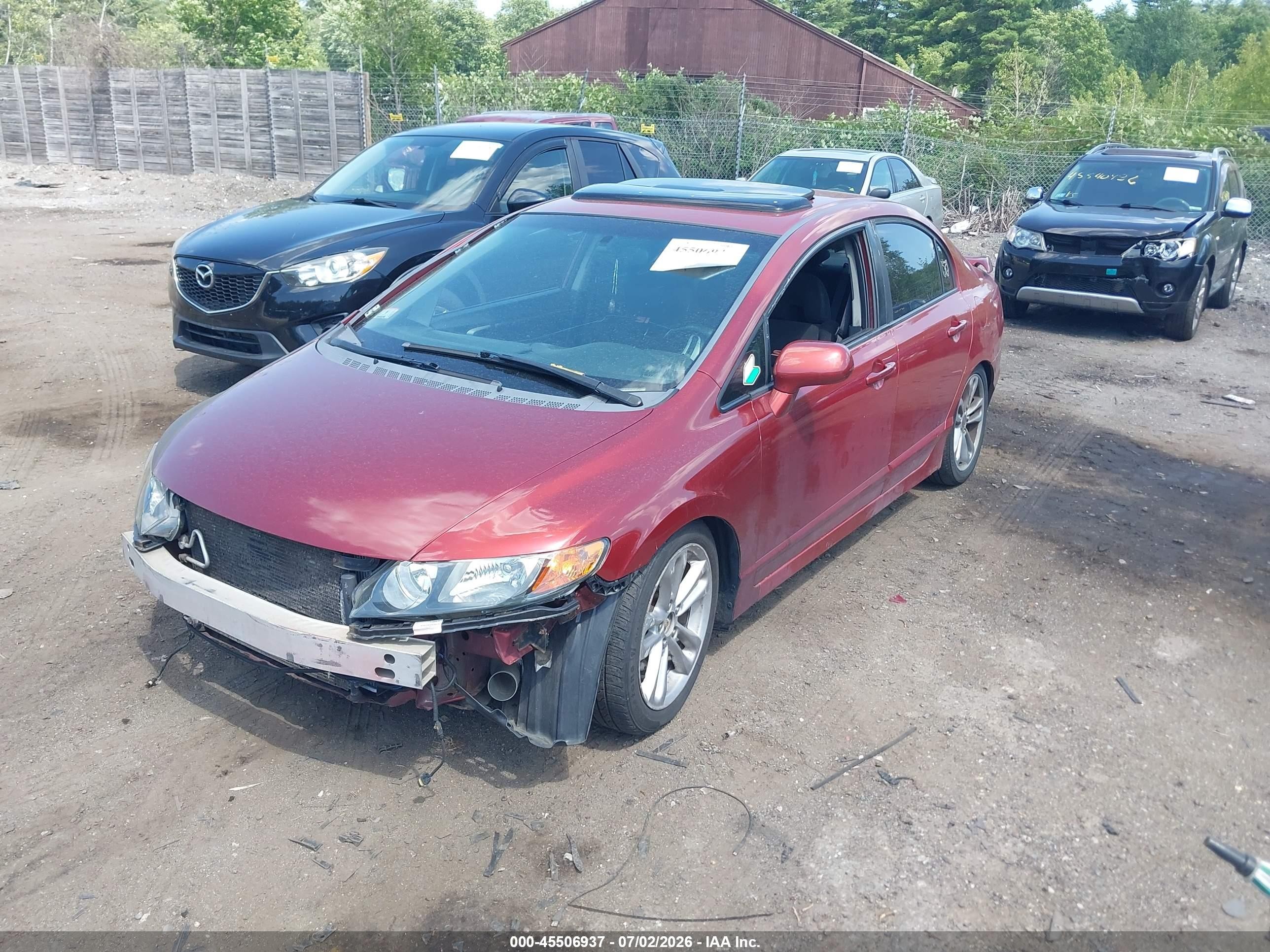 2007 Honda Civic Si Red vin: 2HGFA55557H712696