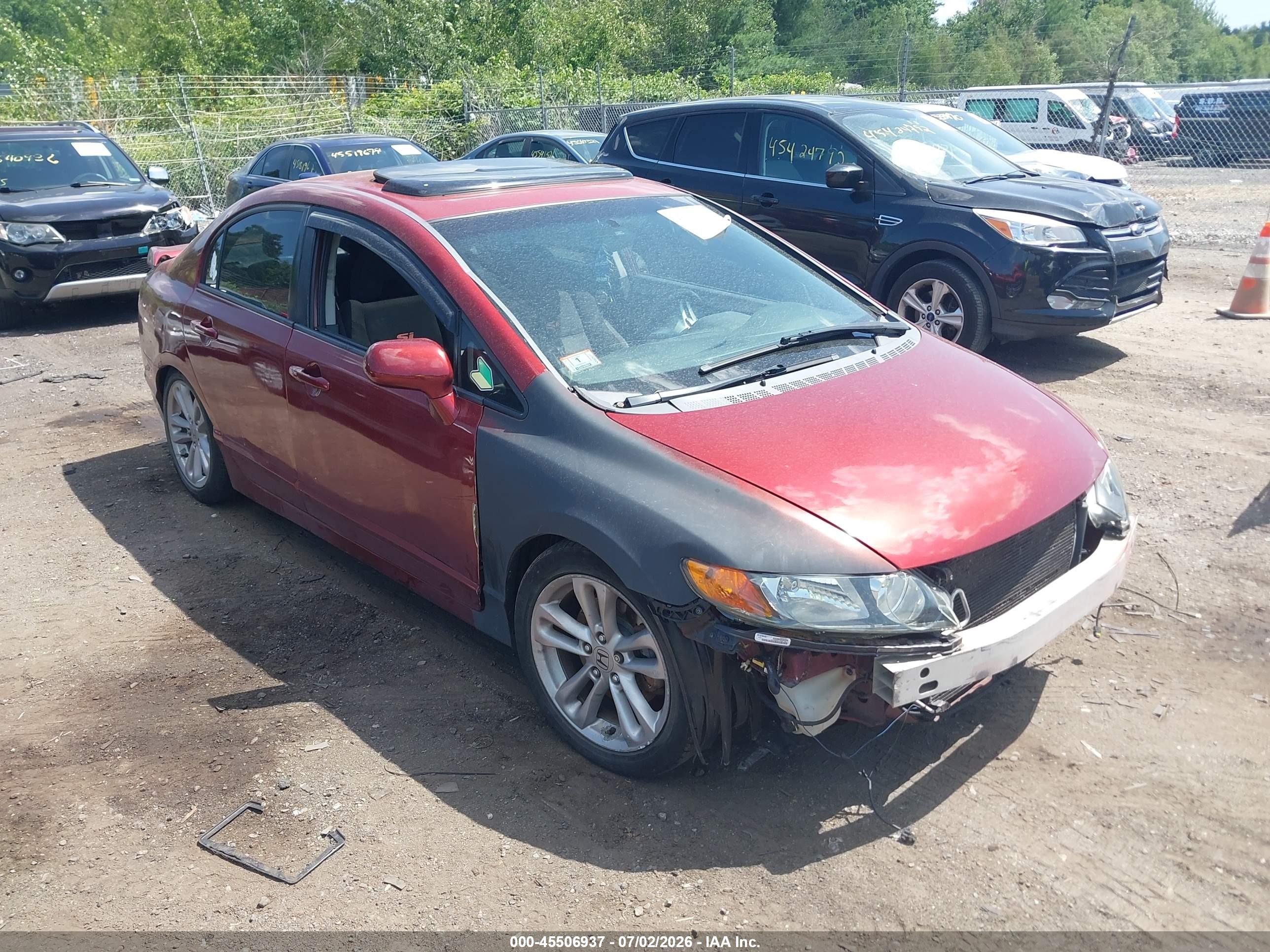 2007 Honda Civic Si Red vin: 2HGFA55557H712696