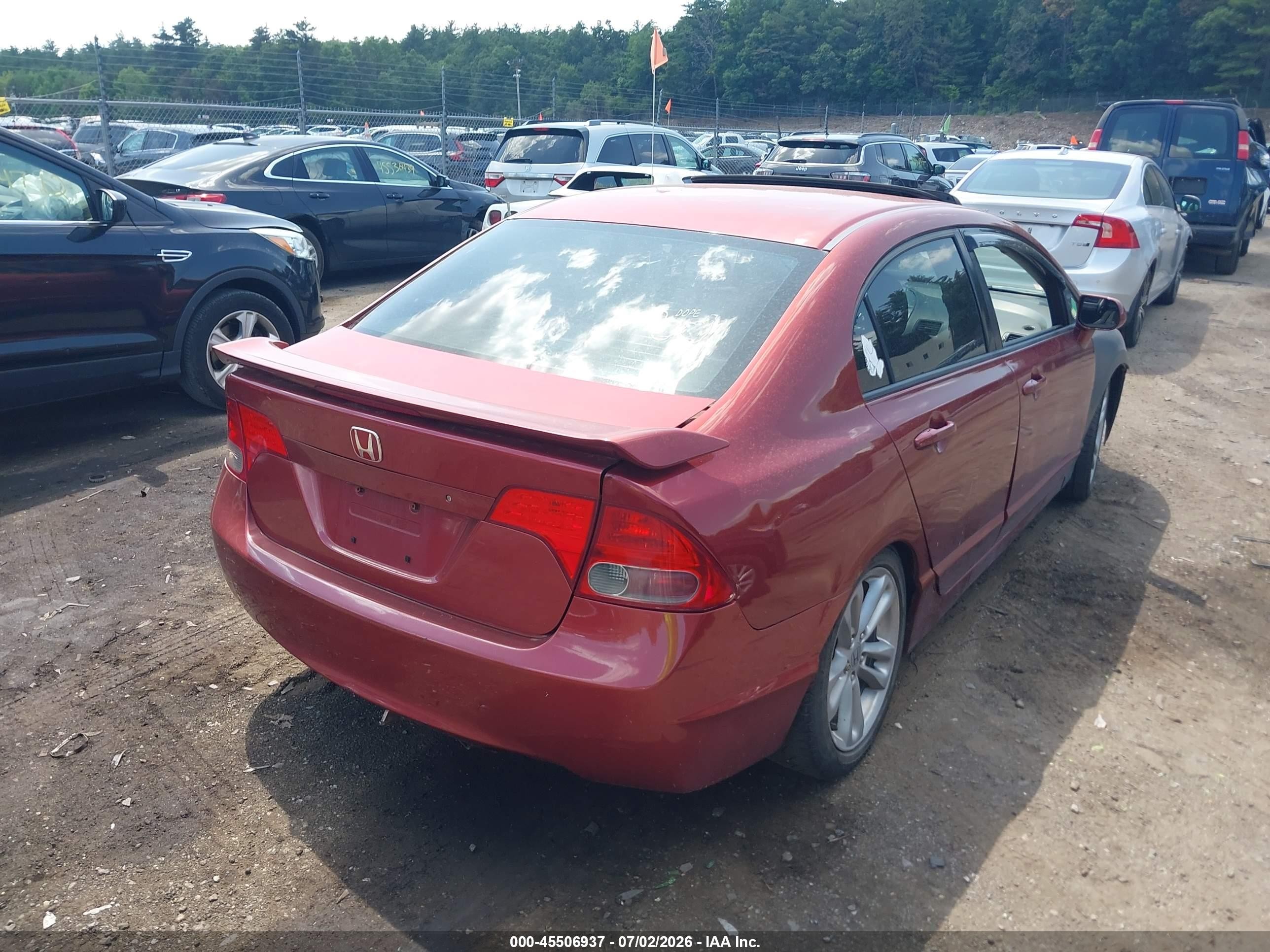 2007 Honda Civic Si Red vin: 2HGFA55557H712696