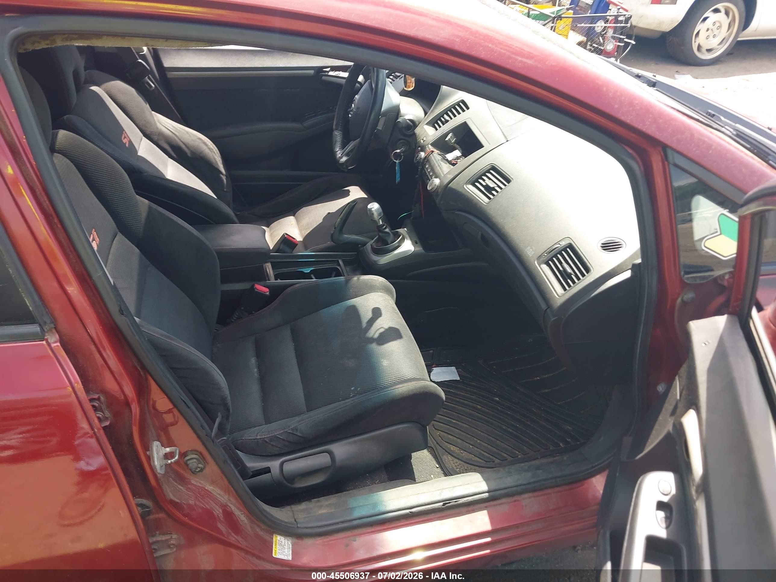 2007 Honda Civic Si Red vin: 2HGFA55557H712696