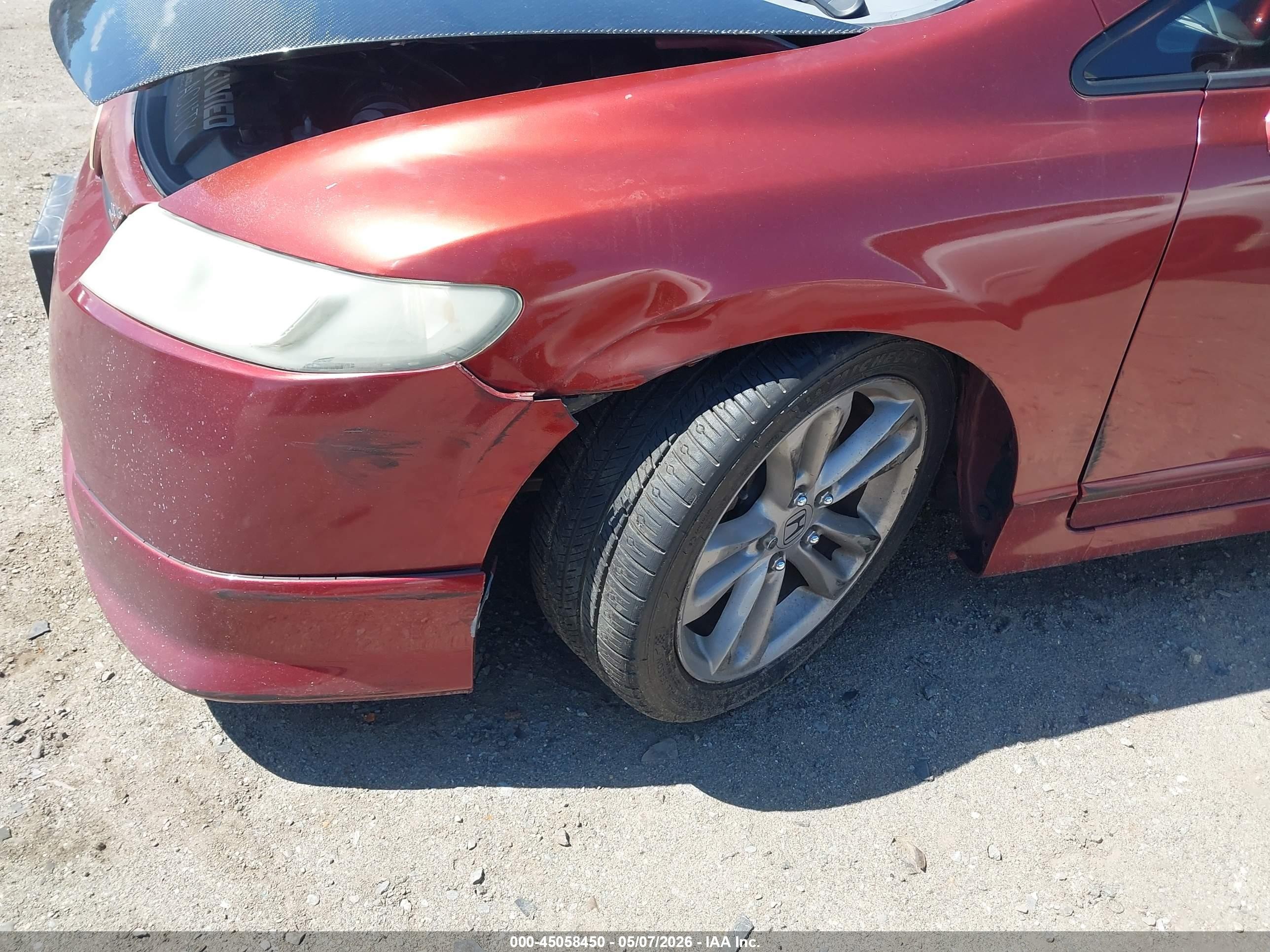 2008 Honda Civic Si/si Mugen Red vin: 2HGFA55558H706379