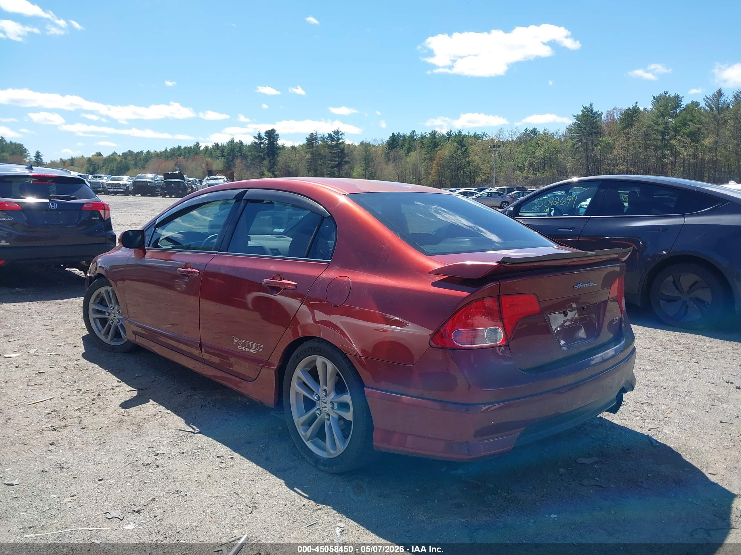 2008 Honda Civic Si/si Mugen Red vin: 2HGFA55558H706379