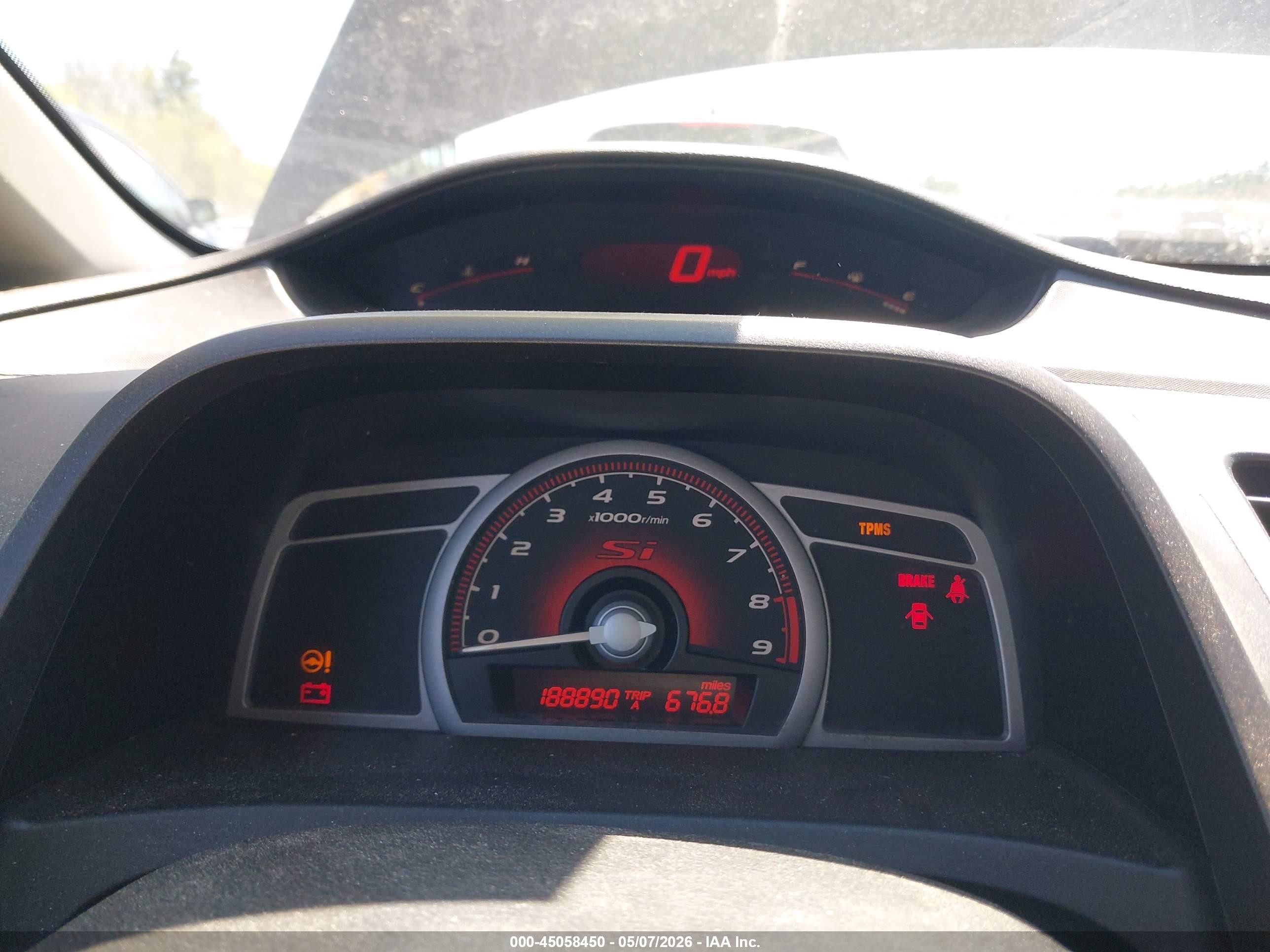 2008 Honda Civic Si/si Mugen Red vin: 2HGFA55558H706379