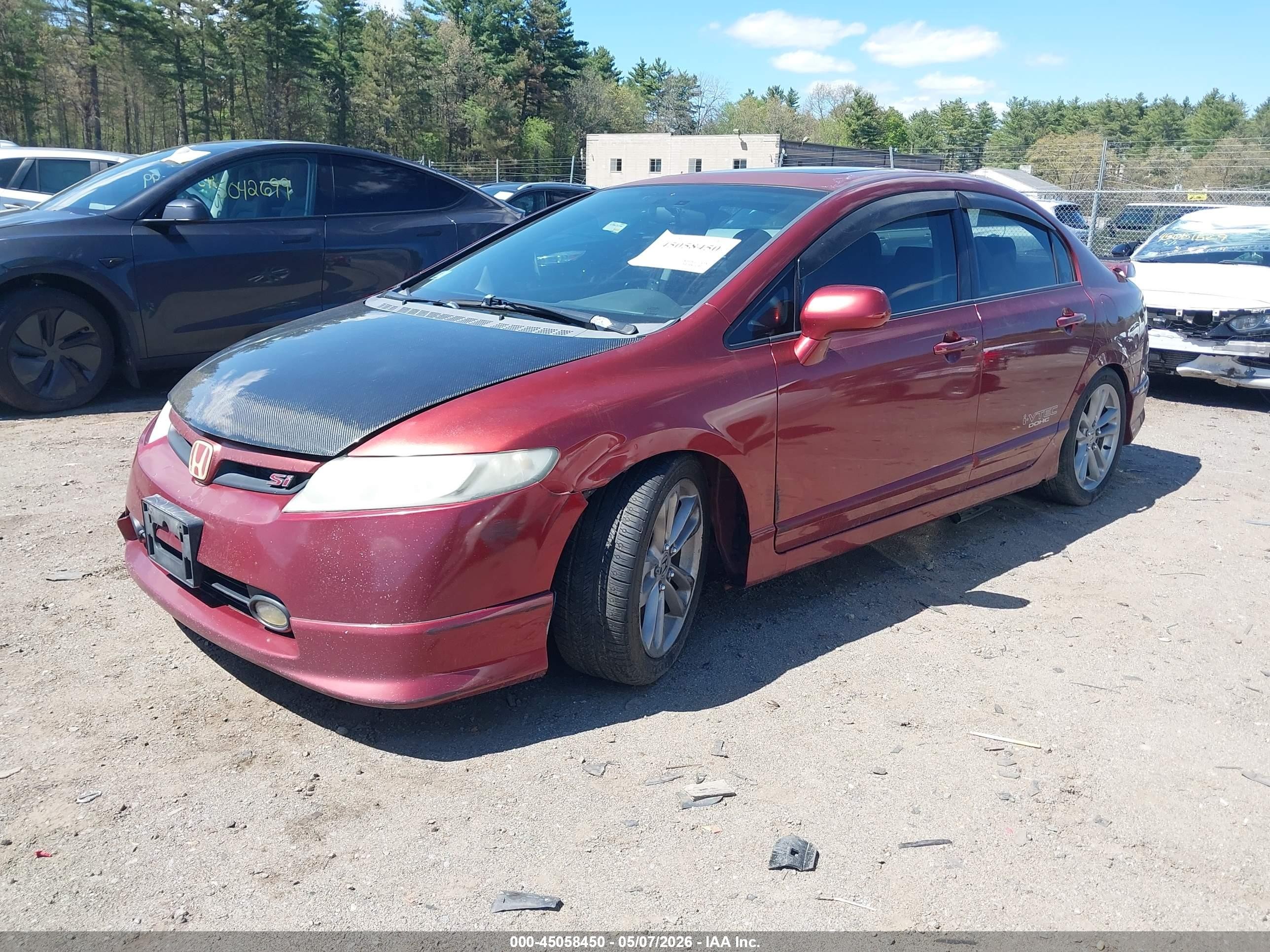 2008 Honda Civic Si/si Mugen Red vin: 2HGFA55558H706379