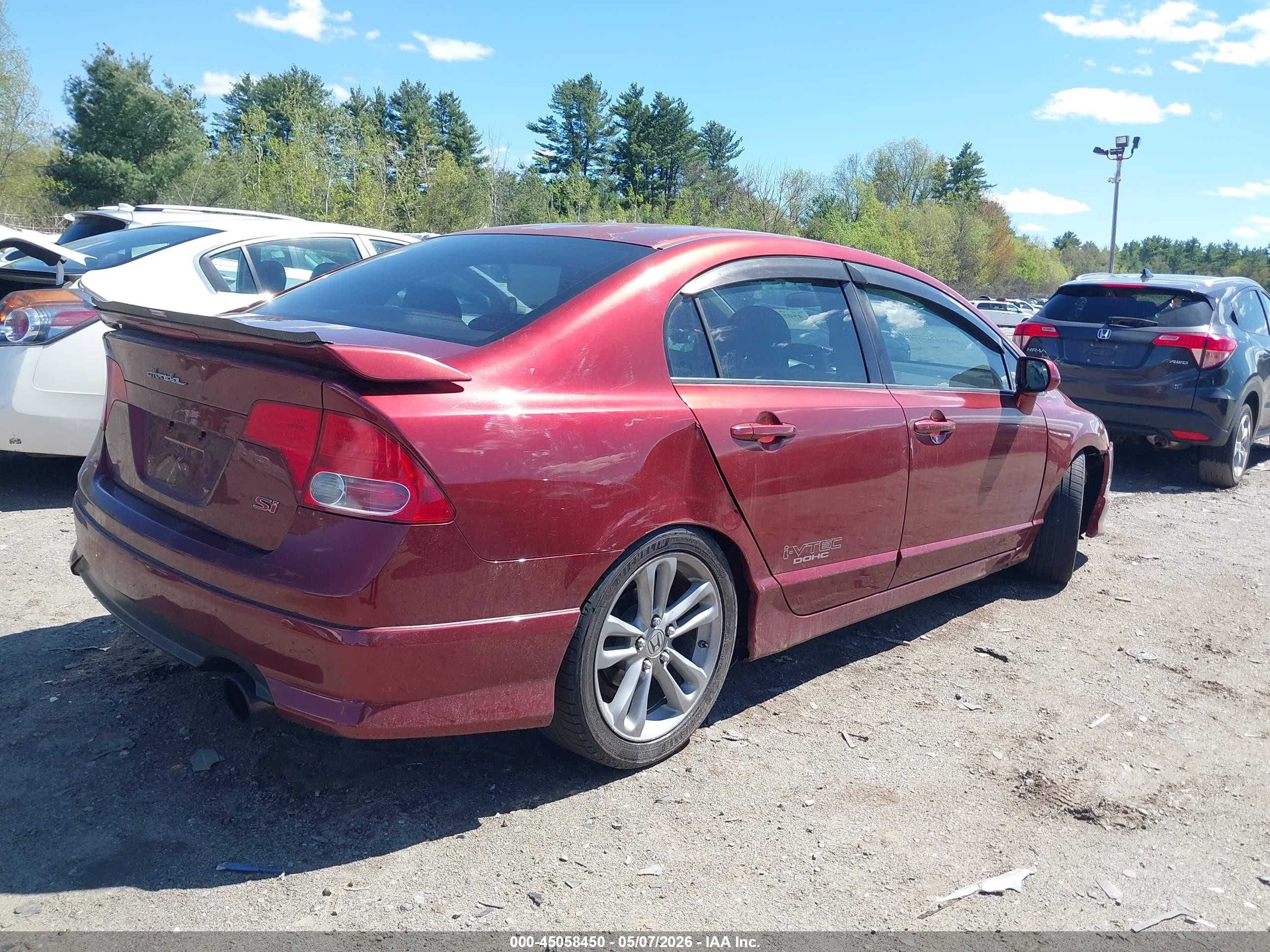 2008 Honda Civic Si/si Mugen Red vin: 2HGFA55558H706379